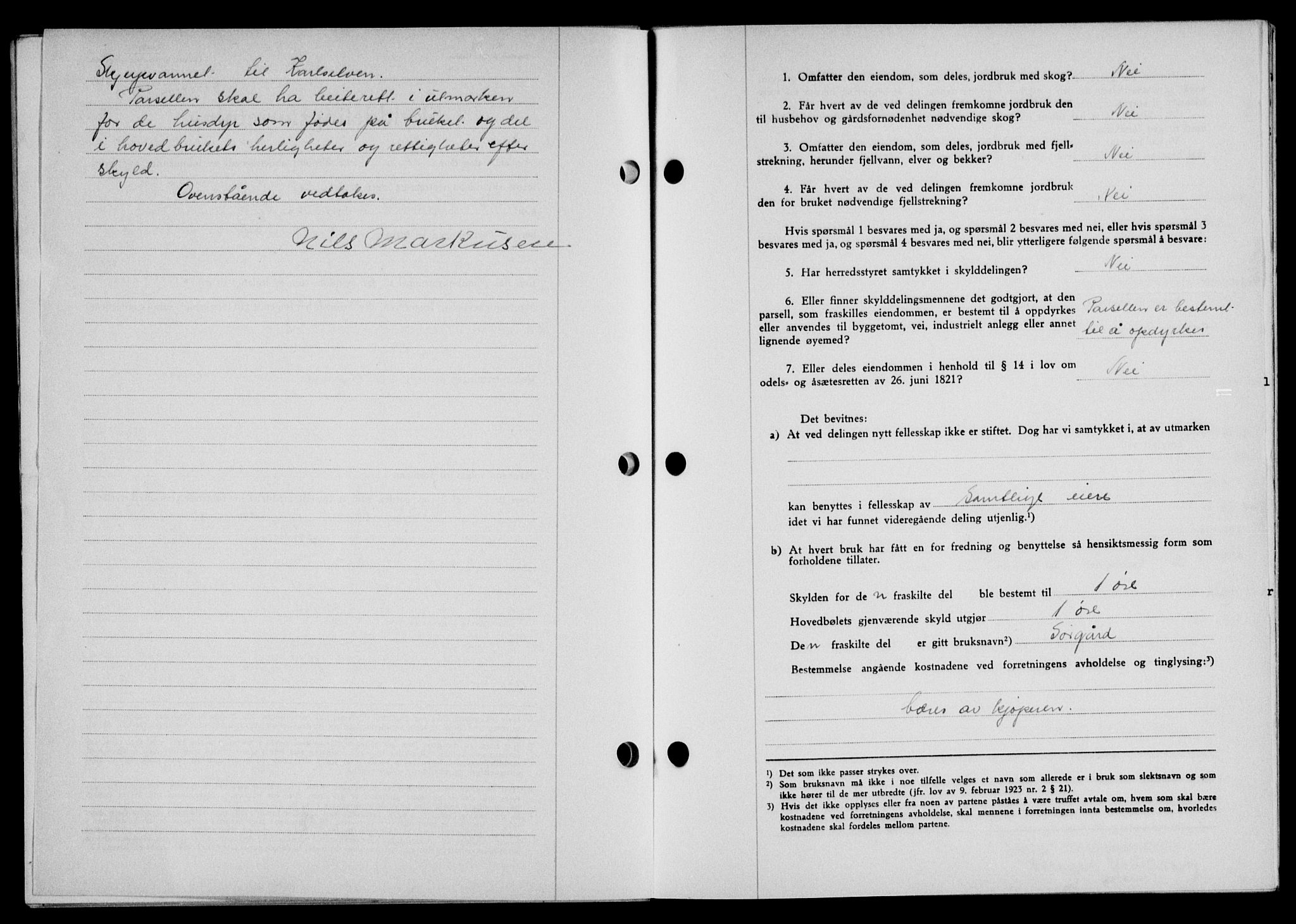 Lofoten sorenskriveri, SAT/A-0017/1/2/2C/L0011a: Mortgage book no. 11a, 1943-1943, Diary no: : 815/1943