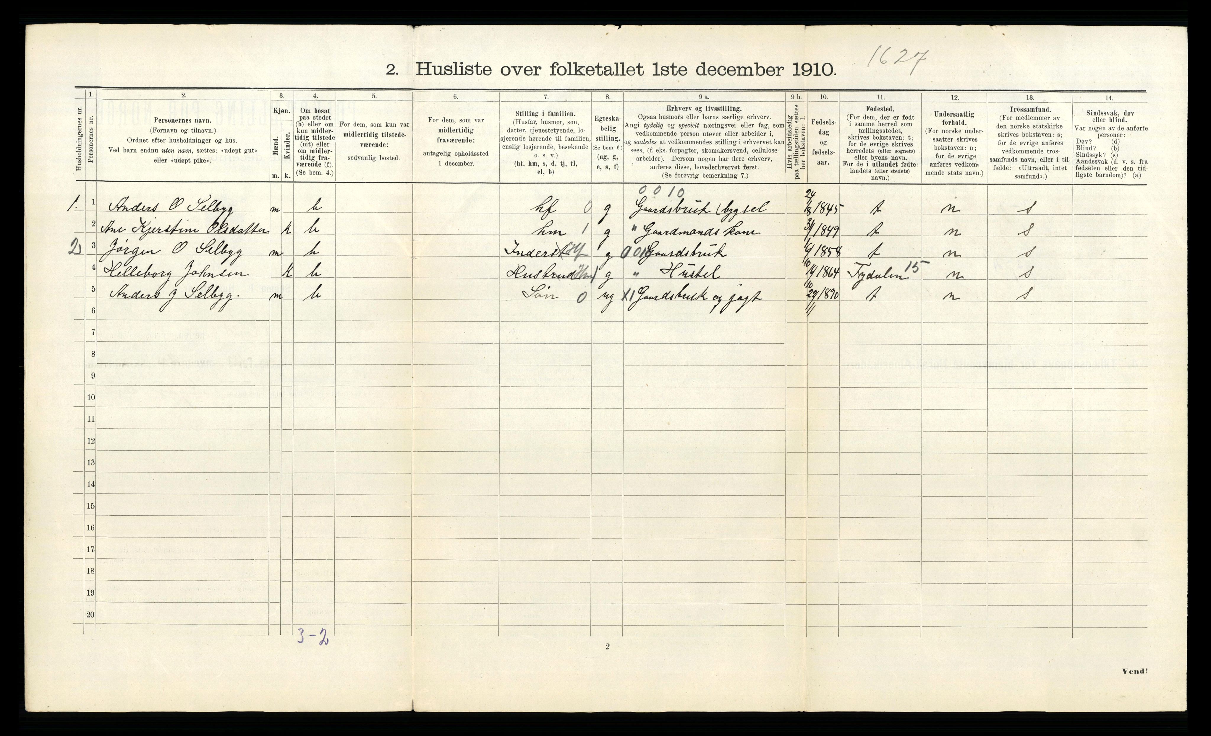 RA, 1910 census for Røros, 1910, p. 586