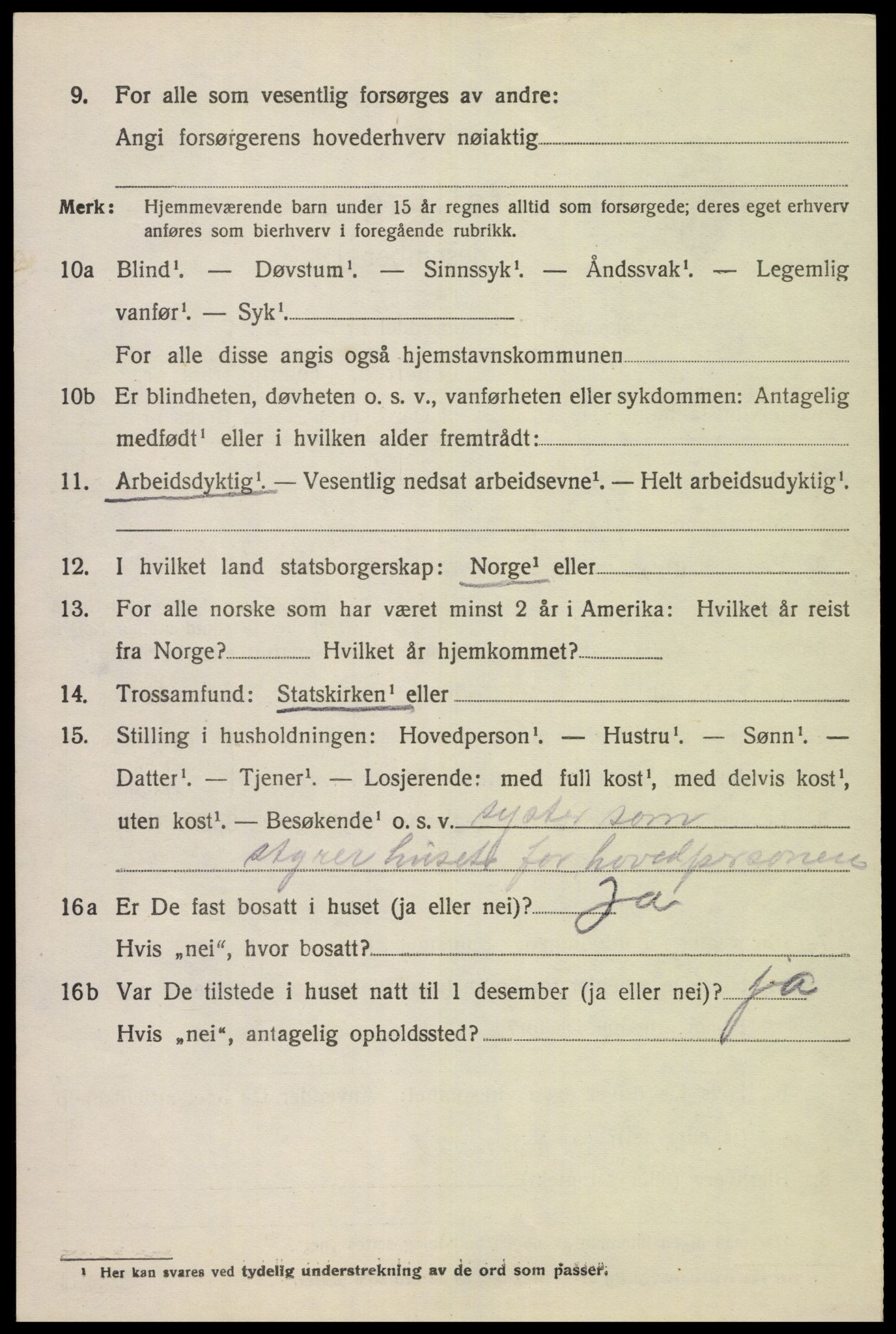 SAK, 1920 census for Nes (V-A), 1920, p. 5601