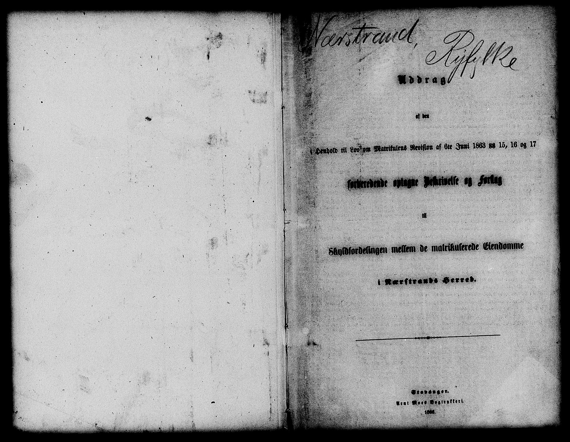 Matrikkelrevisjonen av 1863, AV/RA-S-1530/F/Fe/L0209: Nerstrand (Sjernarøy), 1863