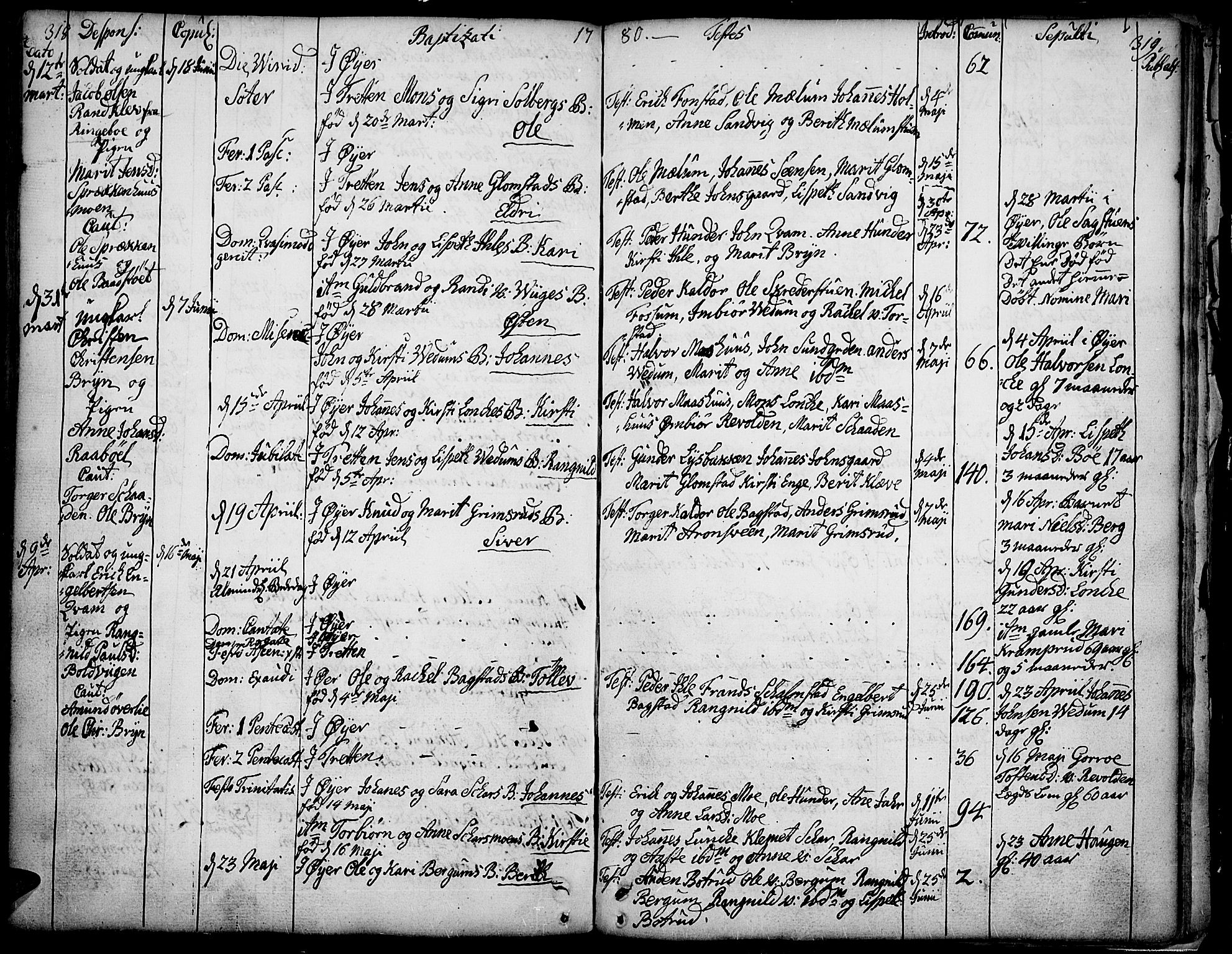 Øyer prestekontor, AV/SAH-PREST-084/H/Ha/Haa/L0002: Parish register (official) no. 2, 1733-1784, p. 318-319