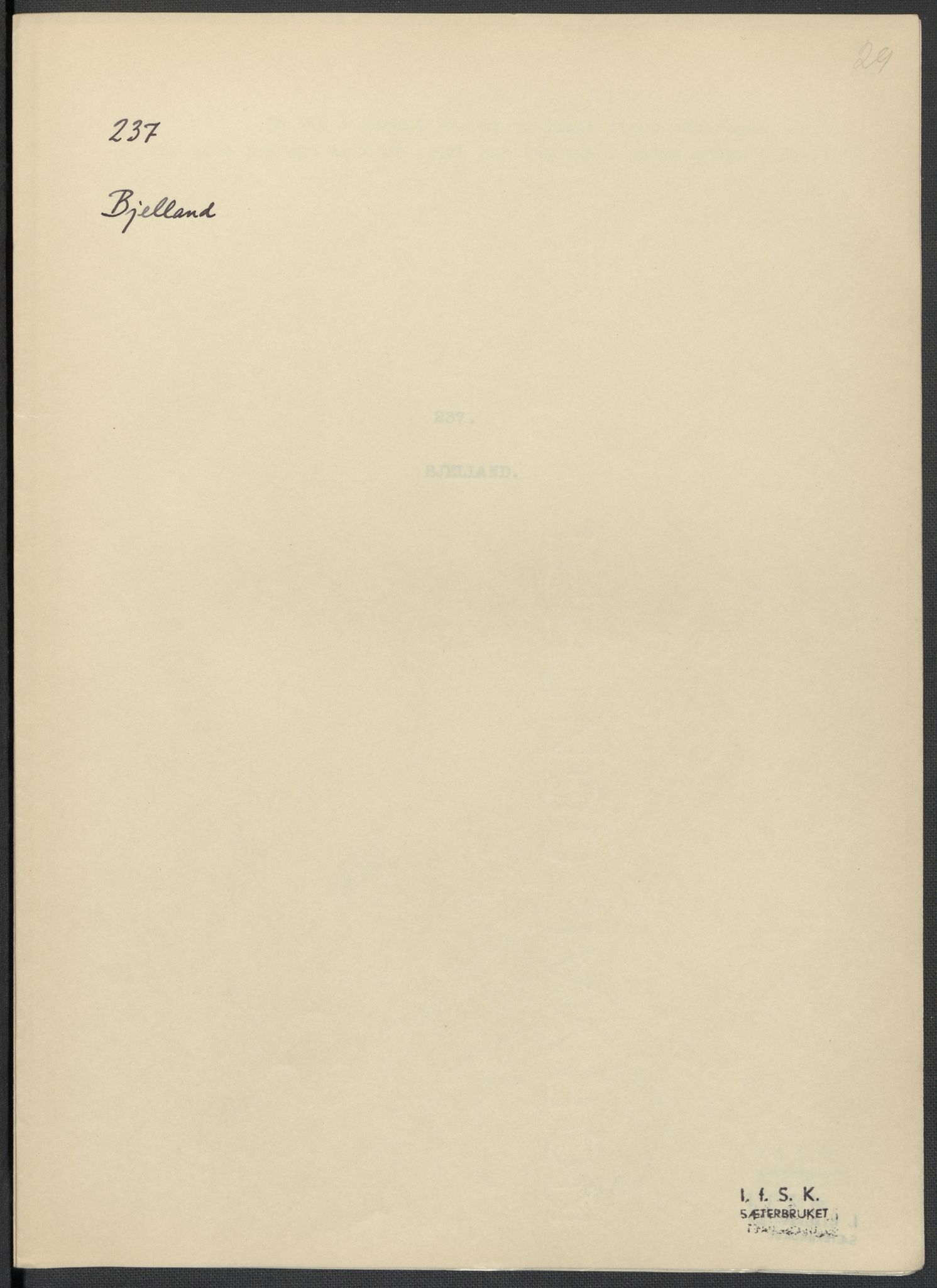 Instituttet for sammenlignende kulturforskning, RA/PA-0424/F/Fc/L0008/0003: Eske B8: / Vest-Agder (perm XXI), 1932-1935, p. 29