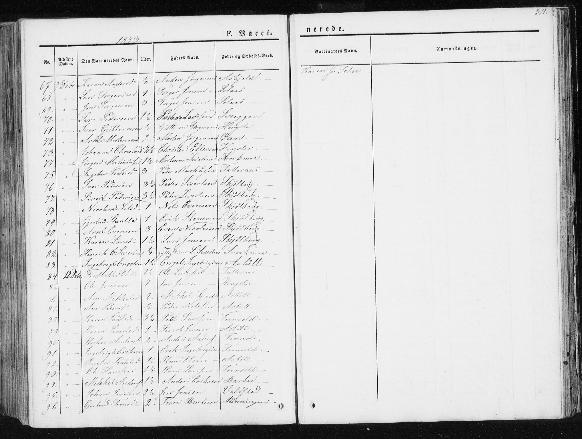 Ministerialprotokoller, klokkerbøker og fødselsregistre - Sør-Trøndelag, AV/SAT-A-1456/668/L0805: Parish register (official) no. 668A05, 1840-1853, p. 311