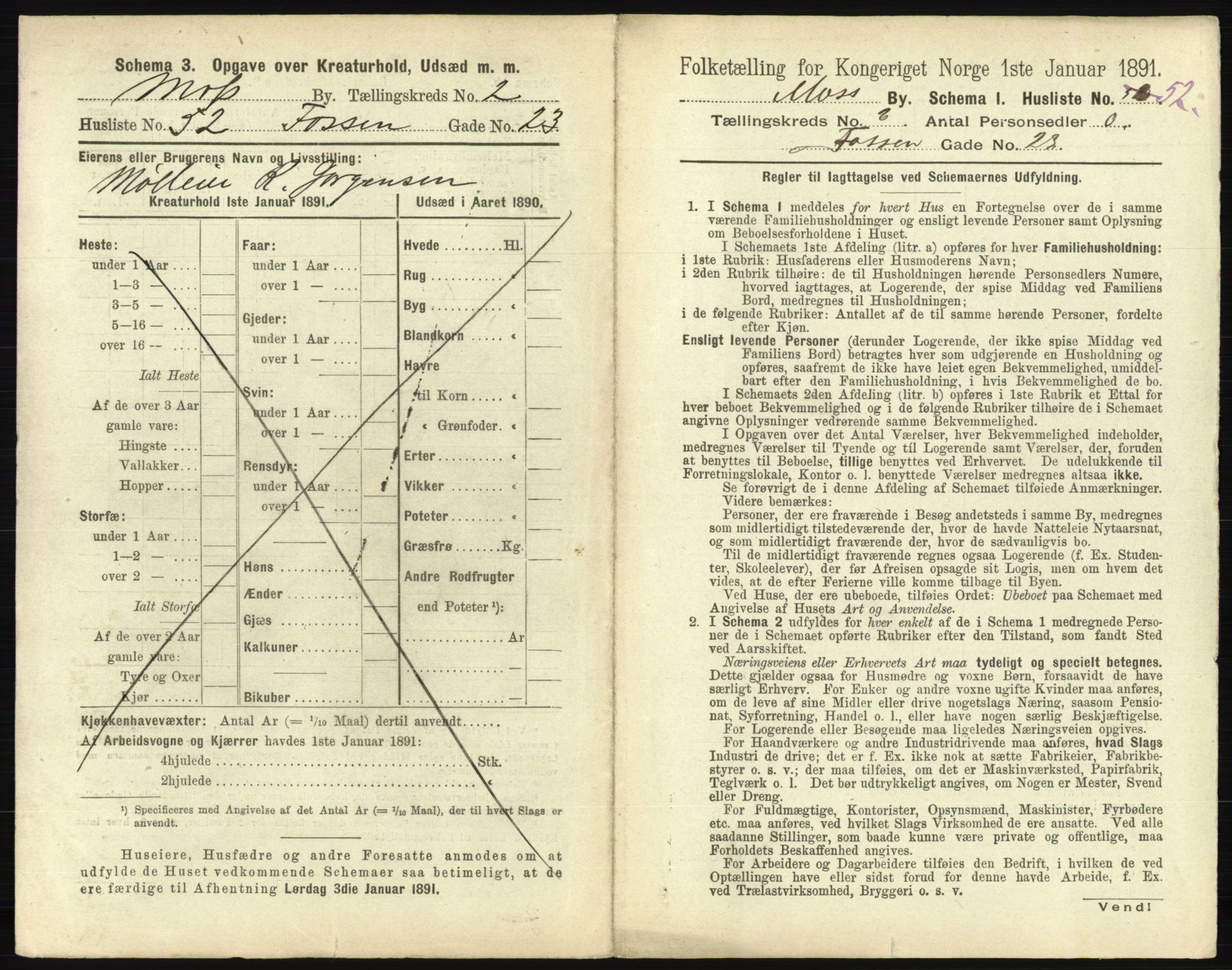 RA, 1891 census for 0104 Moss, 1891, p. 244