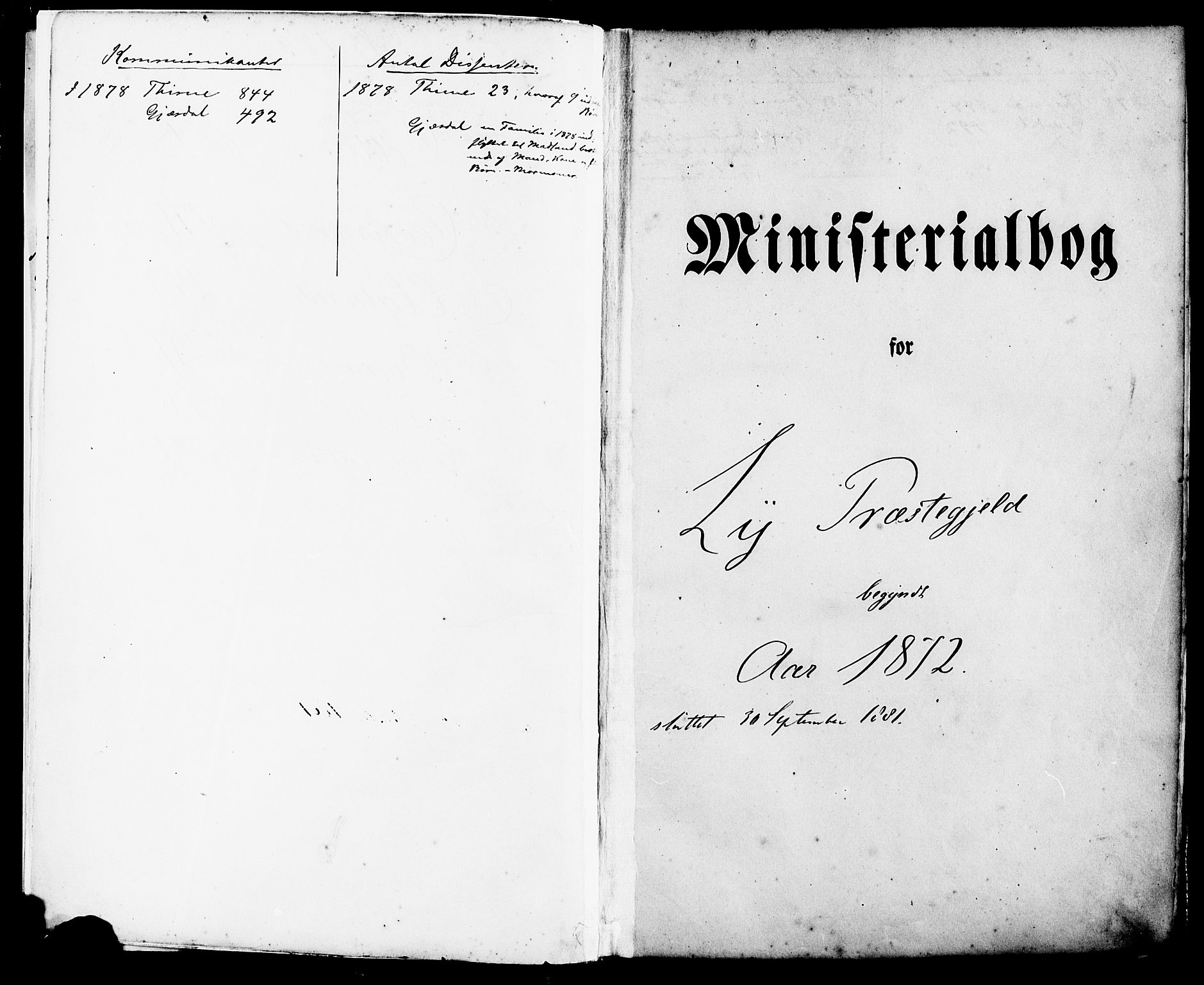 Lye sokneprestkontor, SAST/A-101794/001/30BA/L0008: Parish register (official) no. A 7, 1872-1881