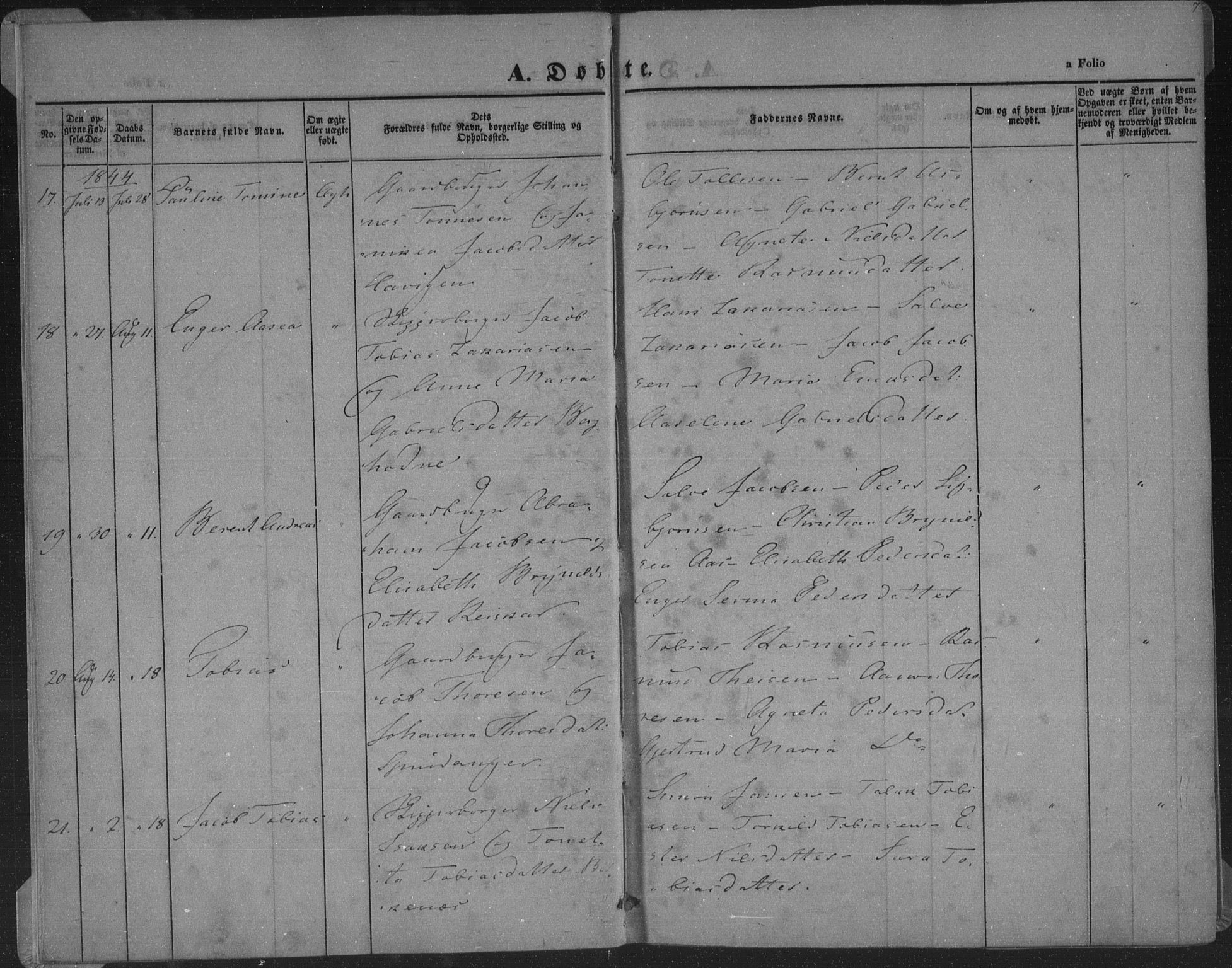 Herad sokneprestkontor, AV/SAK-1111-0018/F/Fa/Fab/L0003: Parish register (official) no. A 3, 1844-1853, p. 7