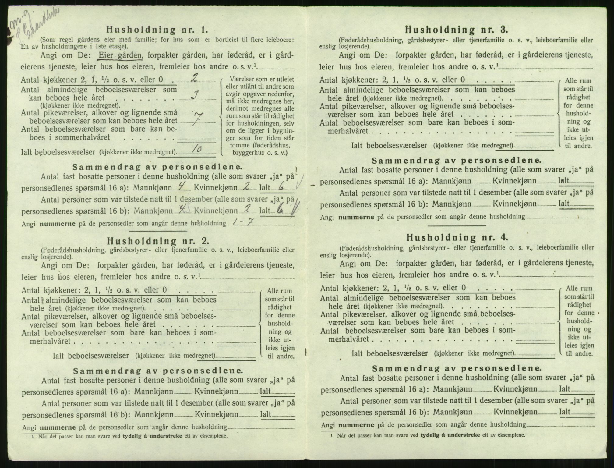 SAT, 1920 census for Straumsnes, 1920, p. 106