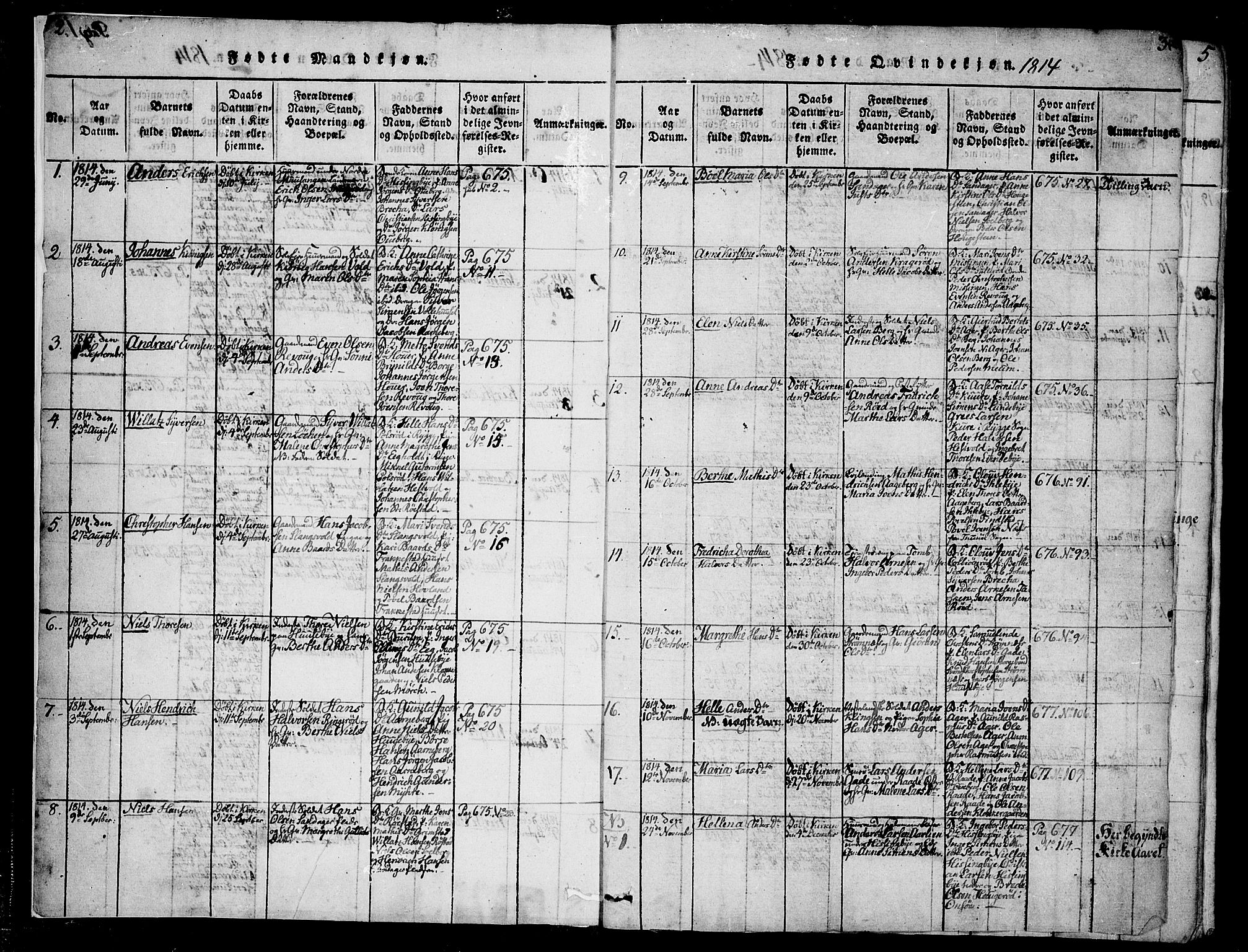 Råde prestekontor kirkebøker, AV/SAO-A-2009/F/Fa/L0004: Parish register (official) no. 4, 1814-1830, p. 2-3