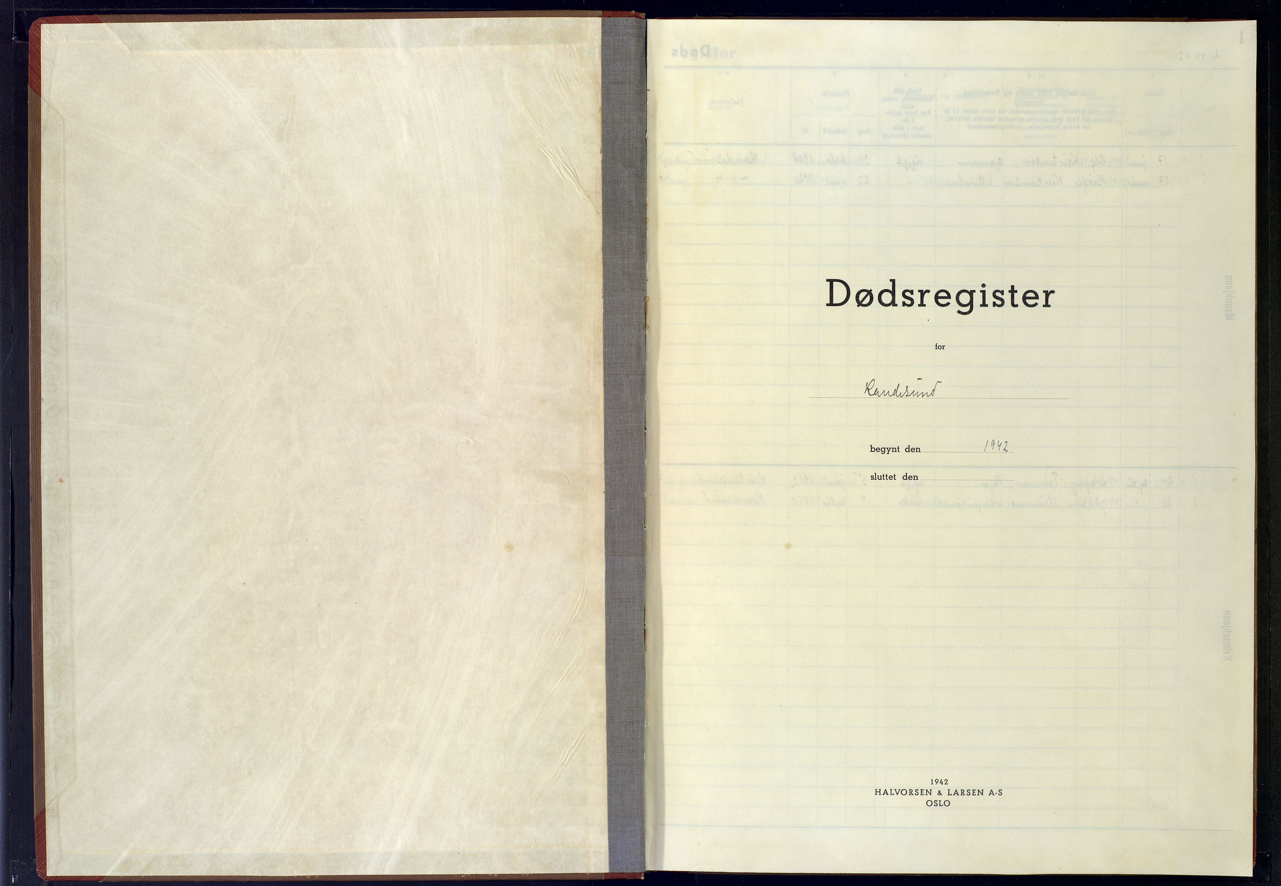 Oddernes sokneprestkontor, AV/SAK-1111-0033/J/Jb/L0008: Dødsfallsregister Randesund, 1942-1945