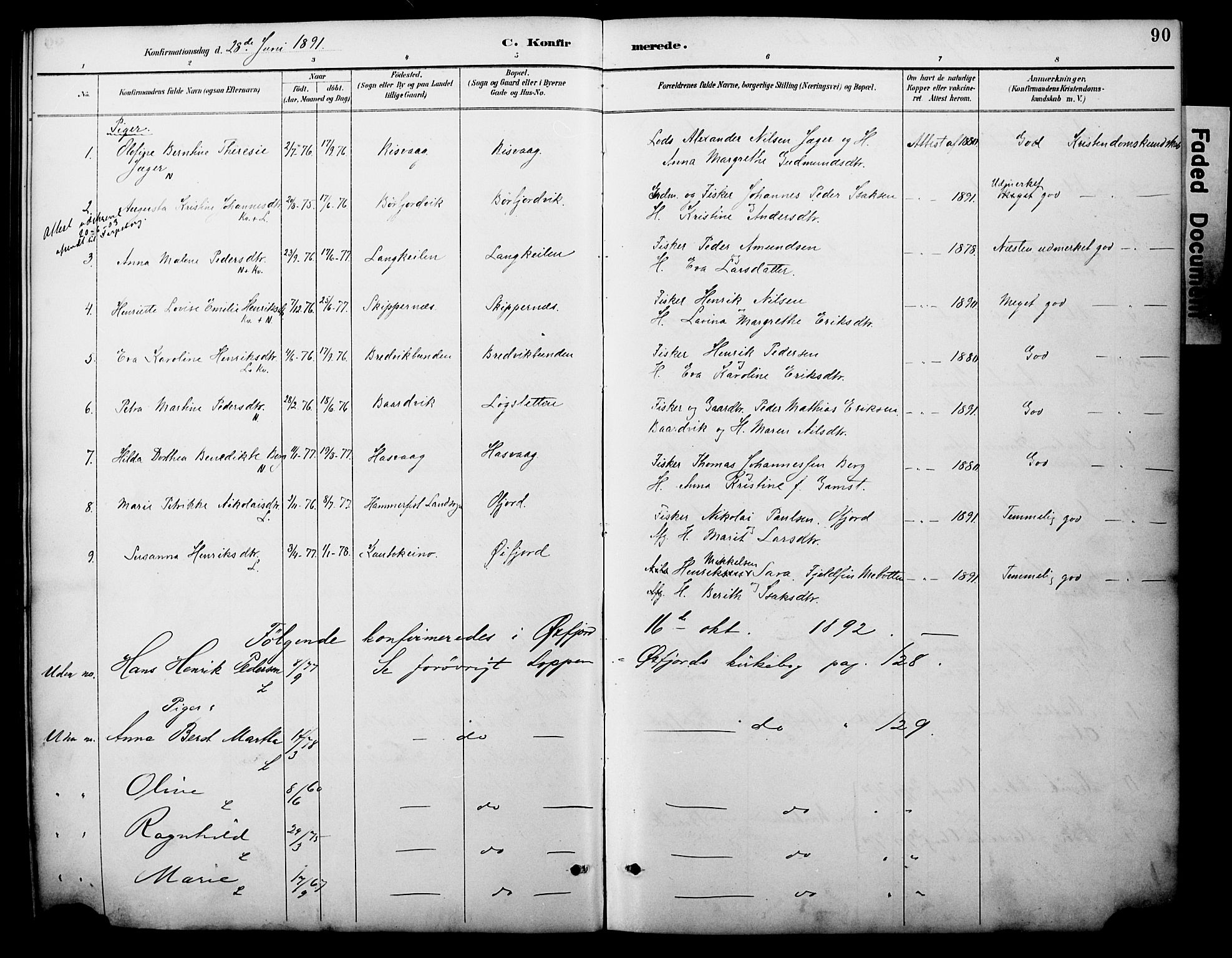 Loppa sokneprestkontor, SATØ/S-1339/H/Ha/L0008kirke: Parish register (official) no. 8, 1889-1907, p. 90