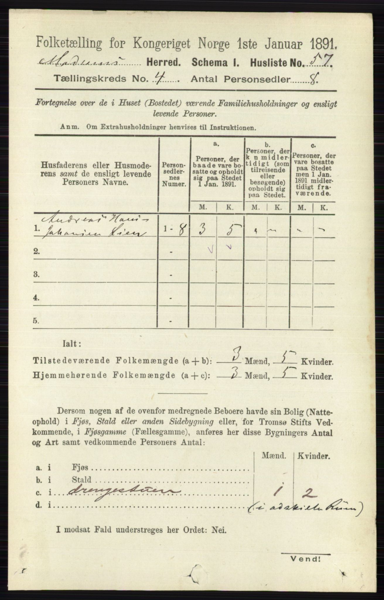 RA, 1891 census for 0623 Modum, 1891, p. 983