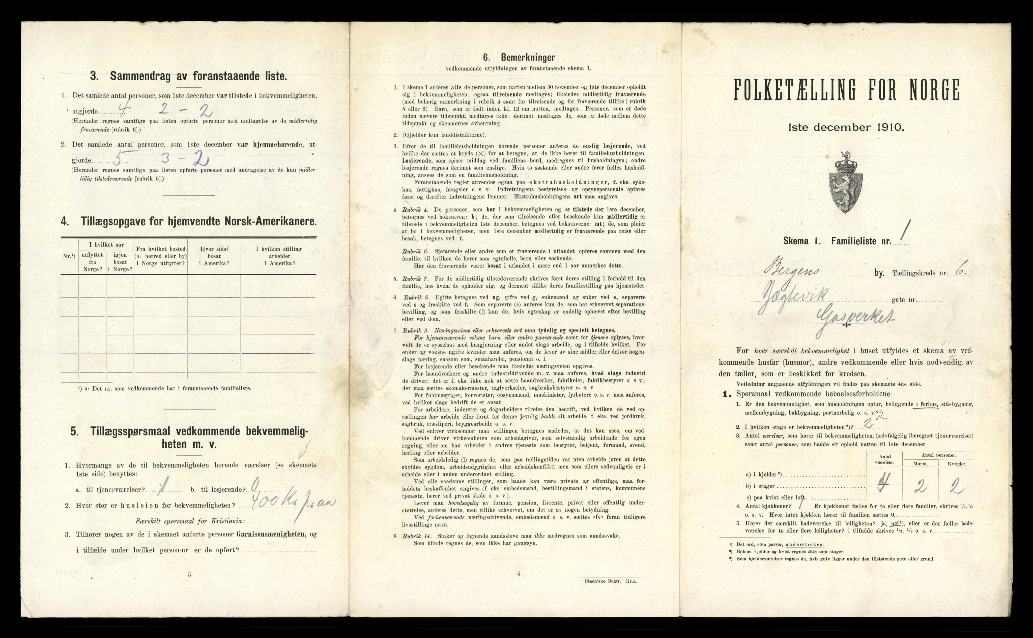 RA, 1910 census for Bergen, 1910, p. 1909