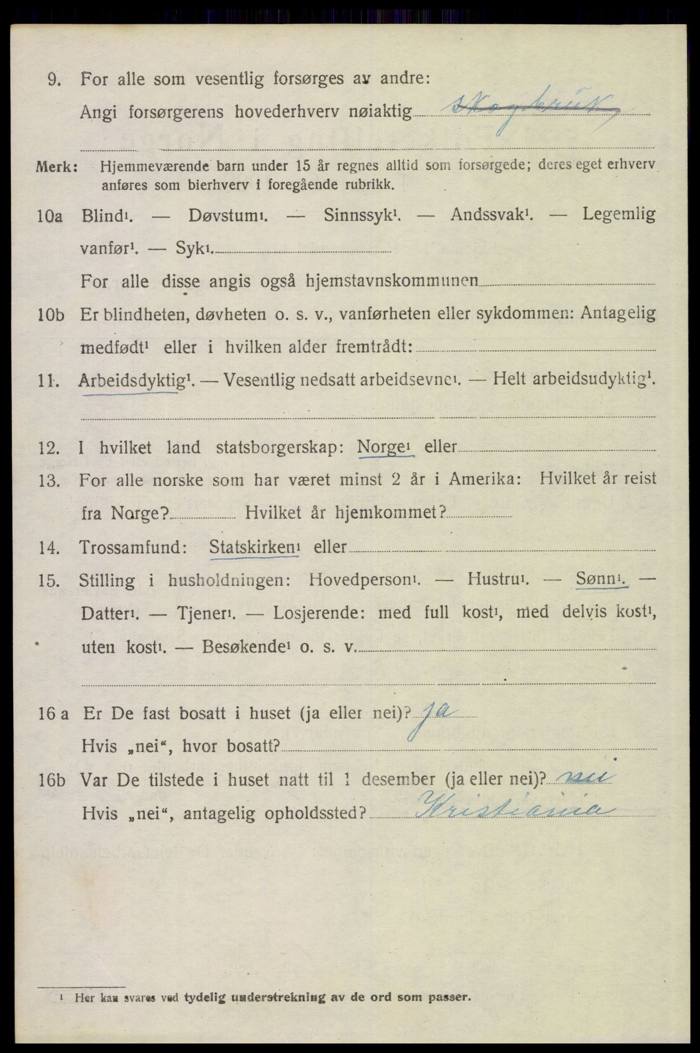 SAH, 1920 census for Trysil, 1920, p. 12826