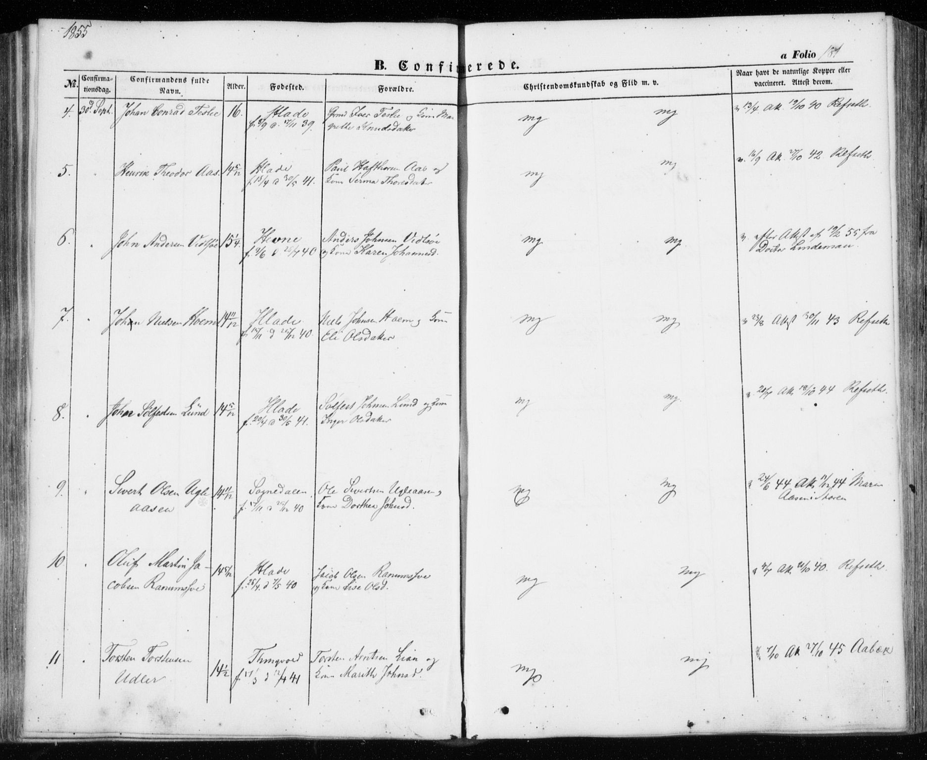 Ministerialprotokoller, klokkerbøker og fødselsregistre - Sør-Trøndelag, SAT/A-1456/606/L0291: Parish register (official) no. 606A06, 1848-1856, p. 181