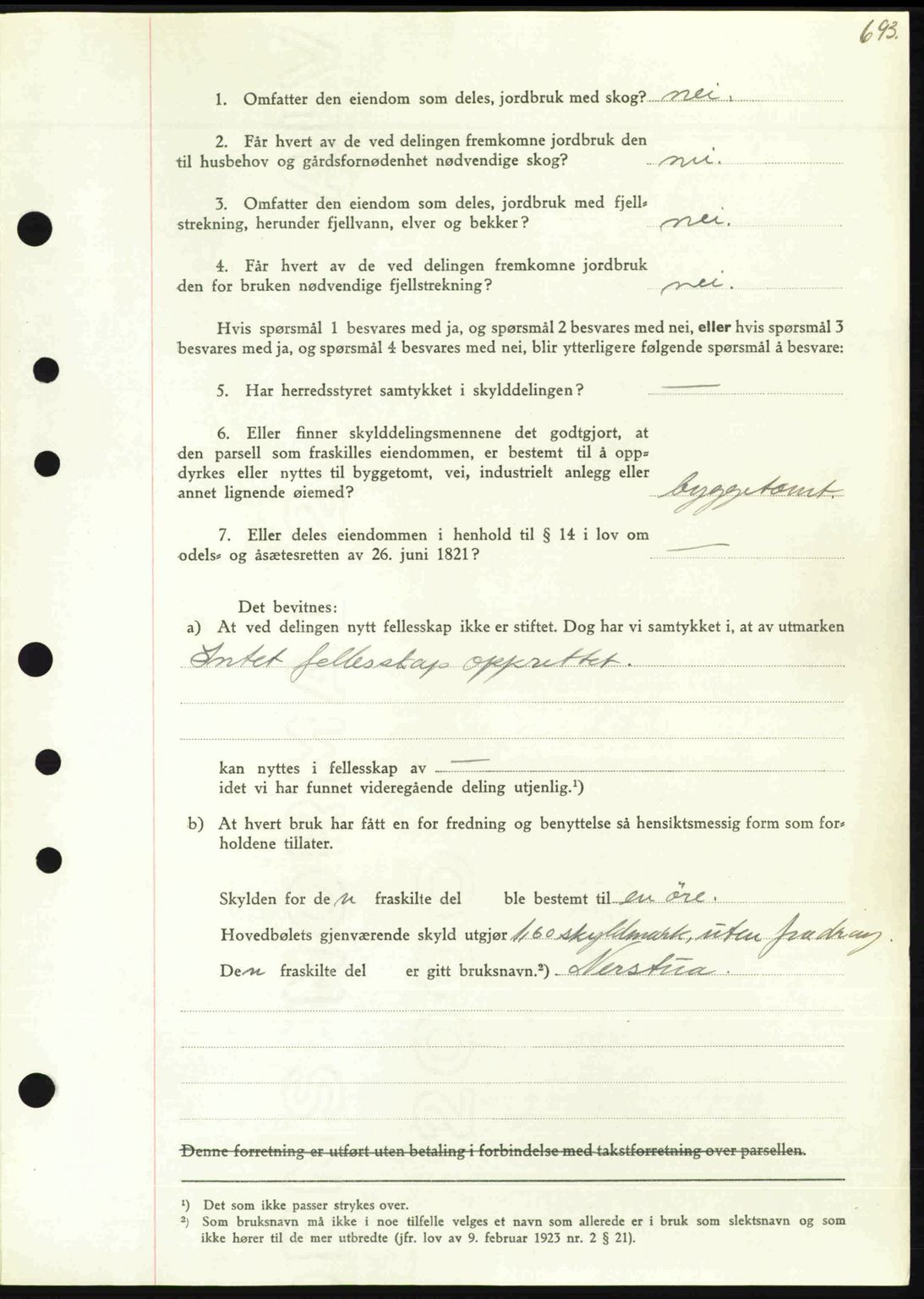 Nordmøre sorenskriveri, AV/SAT-A-4132/1/2/2Ca: Mortgage book no. A103, 1946-1947, Diary no: : 2705/1946