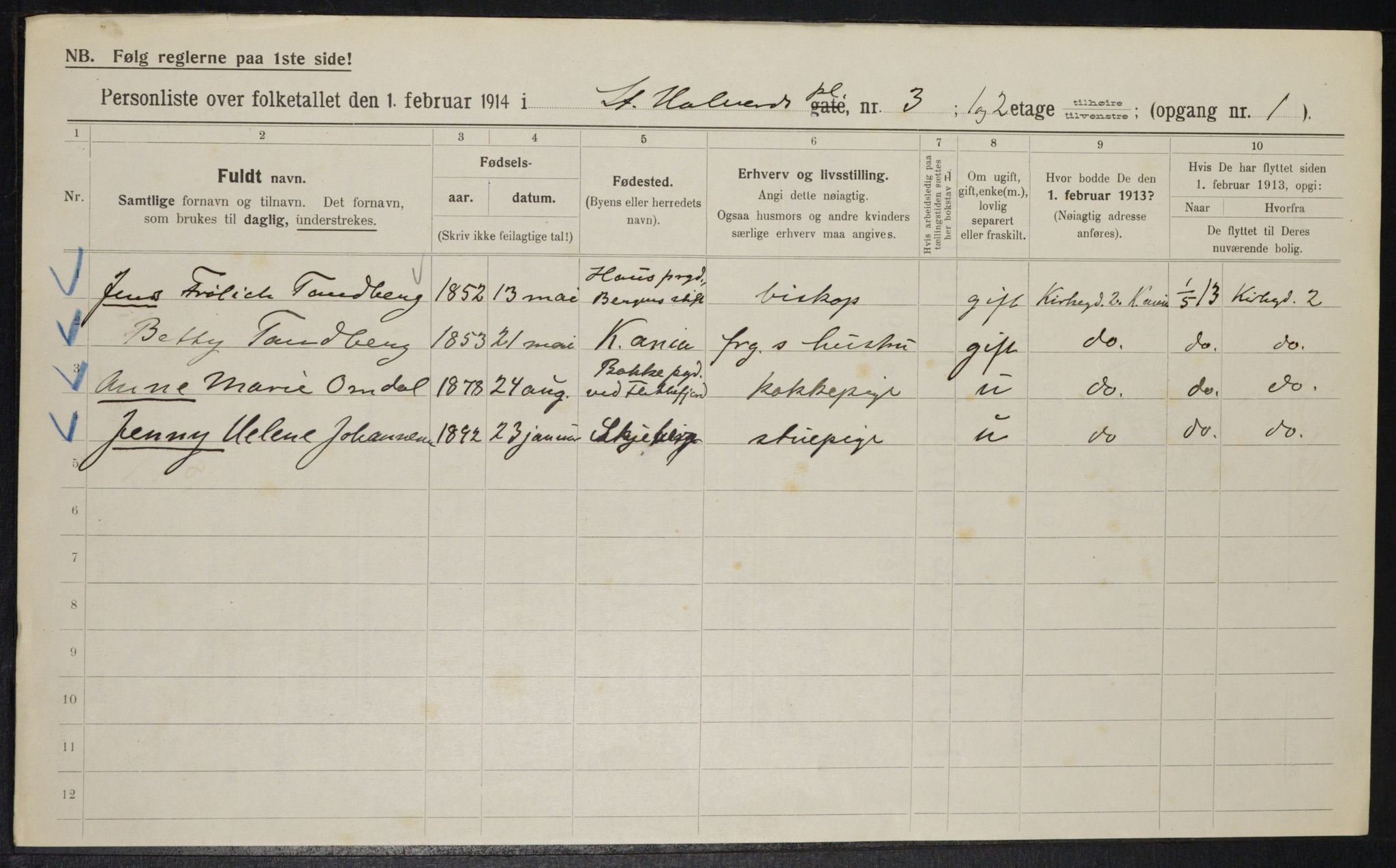 OBA, Municipal Census 1914 for Kristiania, 1914, p. 87795