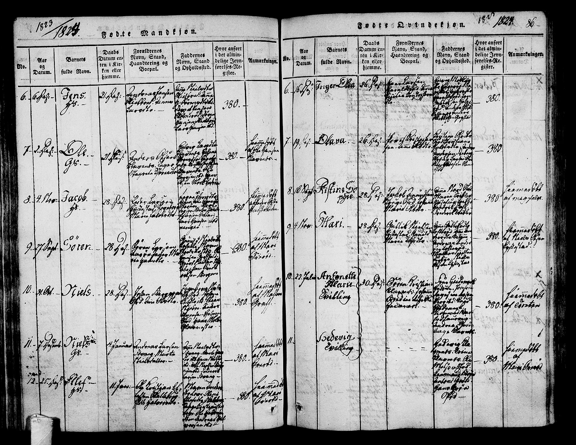 Sandar kirkebøker, AV/SAKO-A-243/F/Fa/L0004: Parish register (official) no. 4, 1814-1832, p. 86