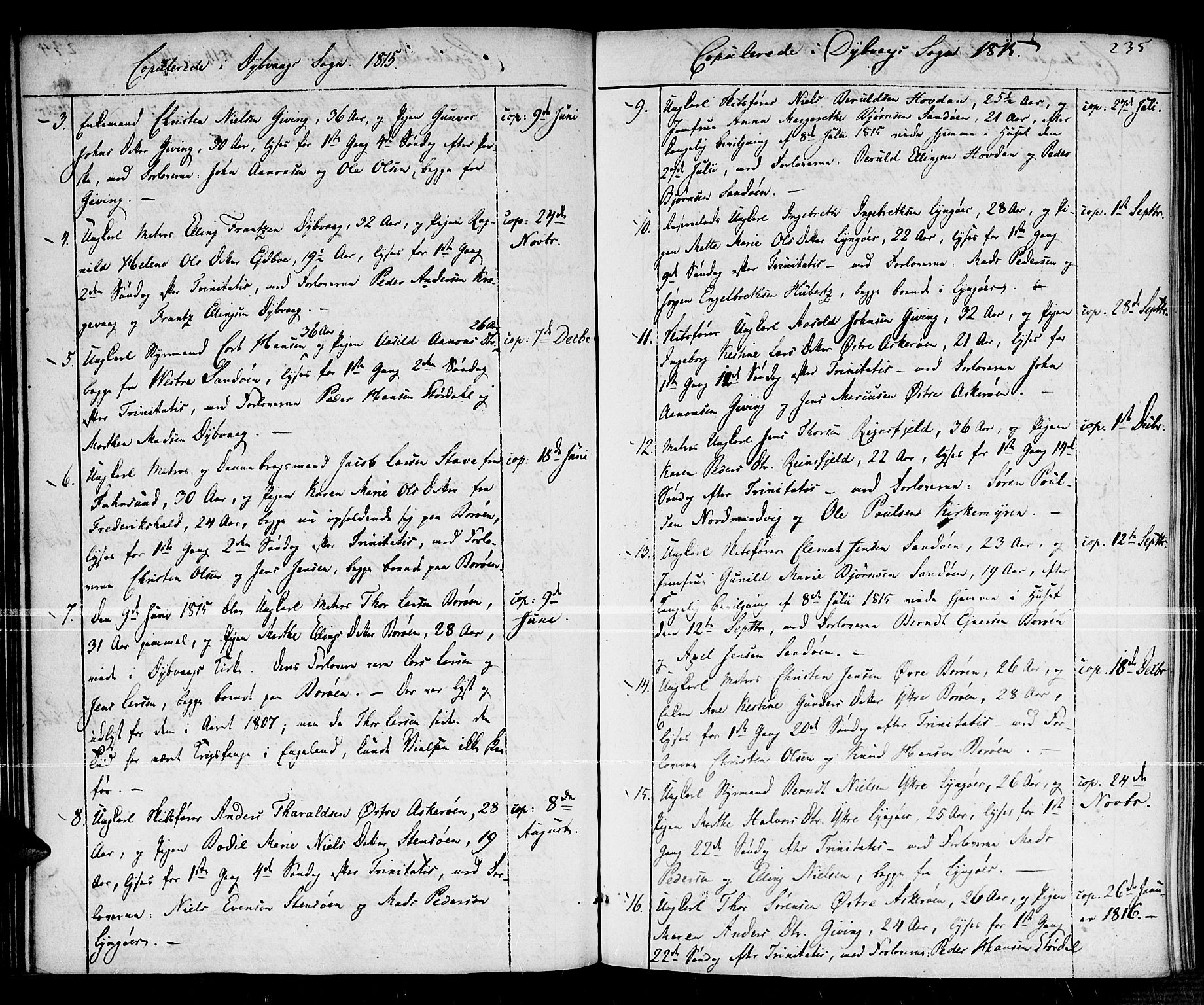 Dypvåg sokneprestkontor, SAK/1111-0007/F/Fa/Faa/L0002: Parish register (official) no. A 2/ 1, 1813-1824, p. 235