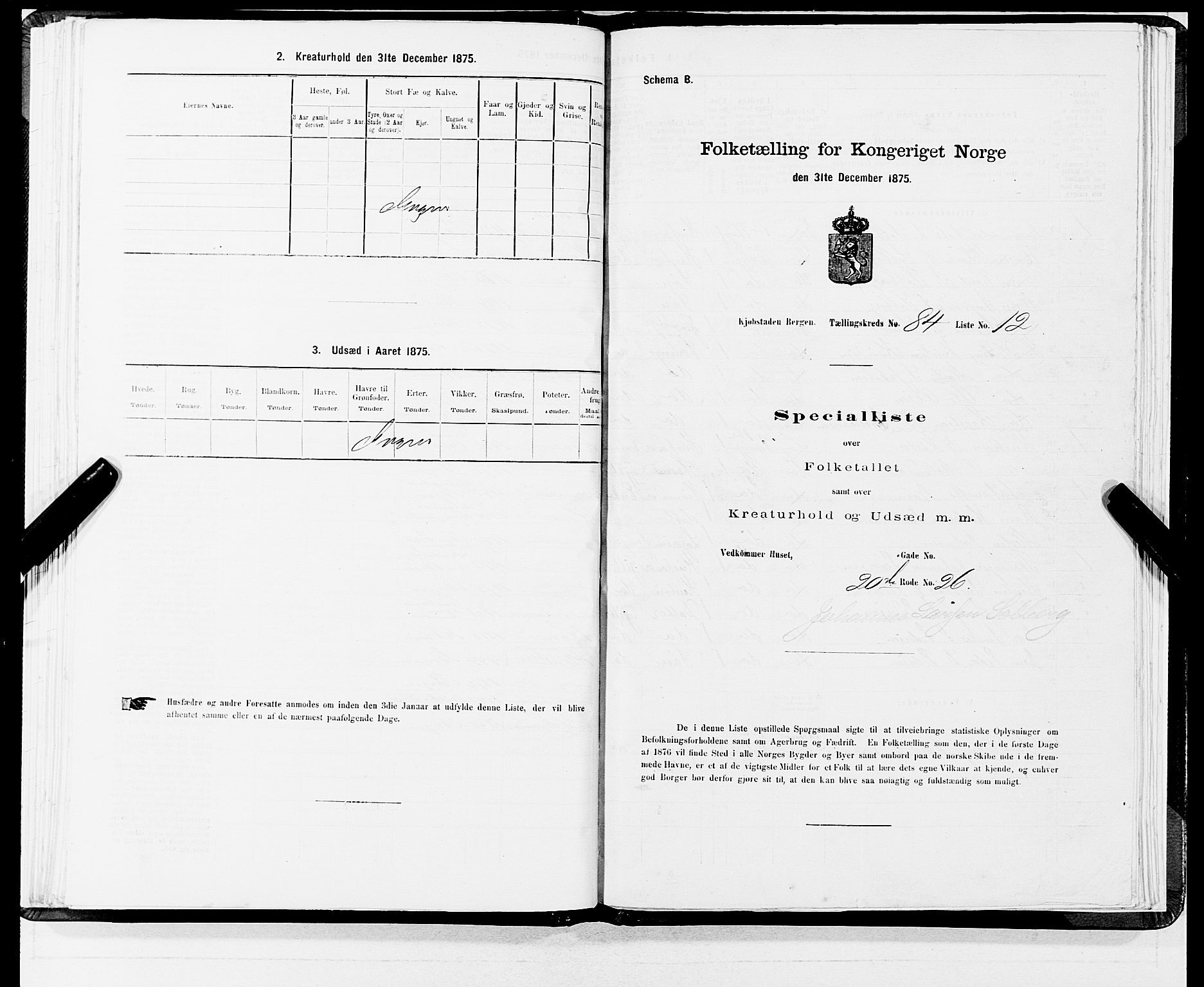 SAB, 1875 census for 1301 Bergen, 1875, p. 4525