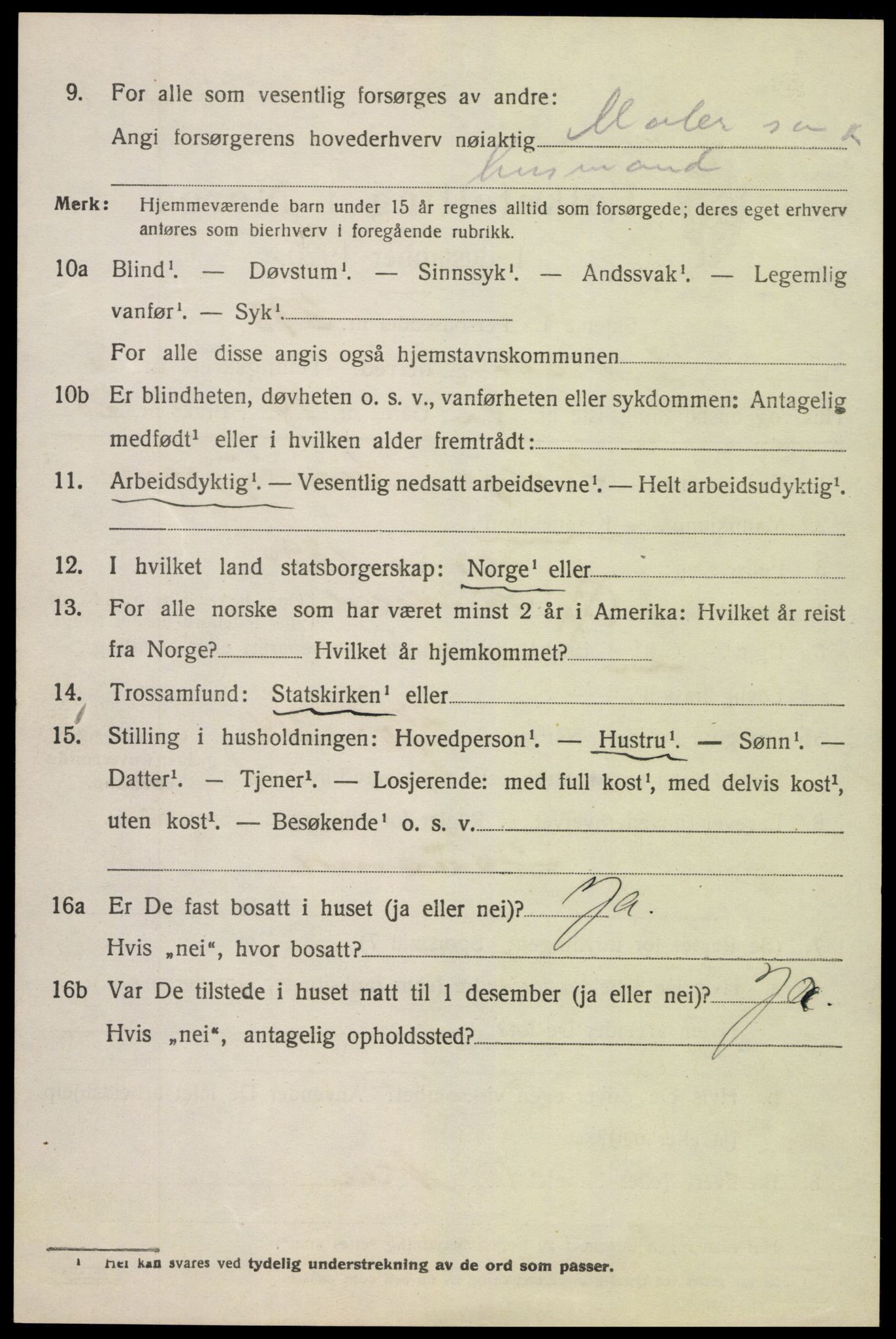 SAK, 1920 census for Gjerstad, 1920, p. 4618