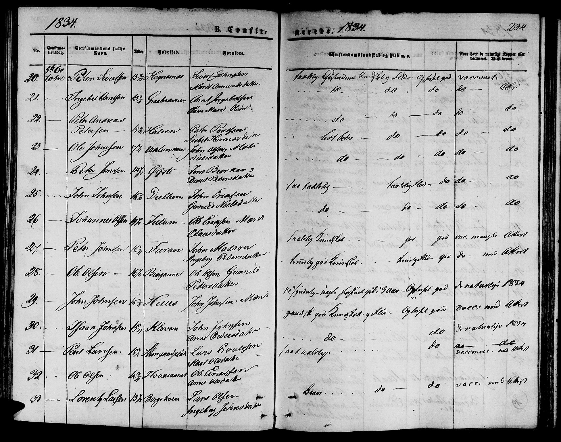 Ministerialprotokoller, klokkerbøker og fødselsregistre - Nord-Trøndelag, AV/SAT-A-1458/709/L0071: Parish register (official) no. 709A11, 1833-1844, p. 234