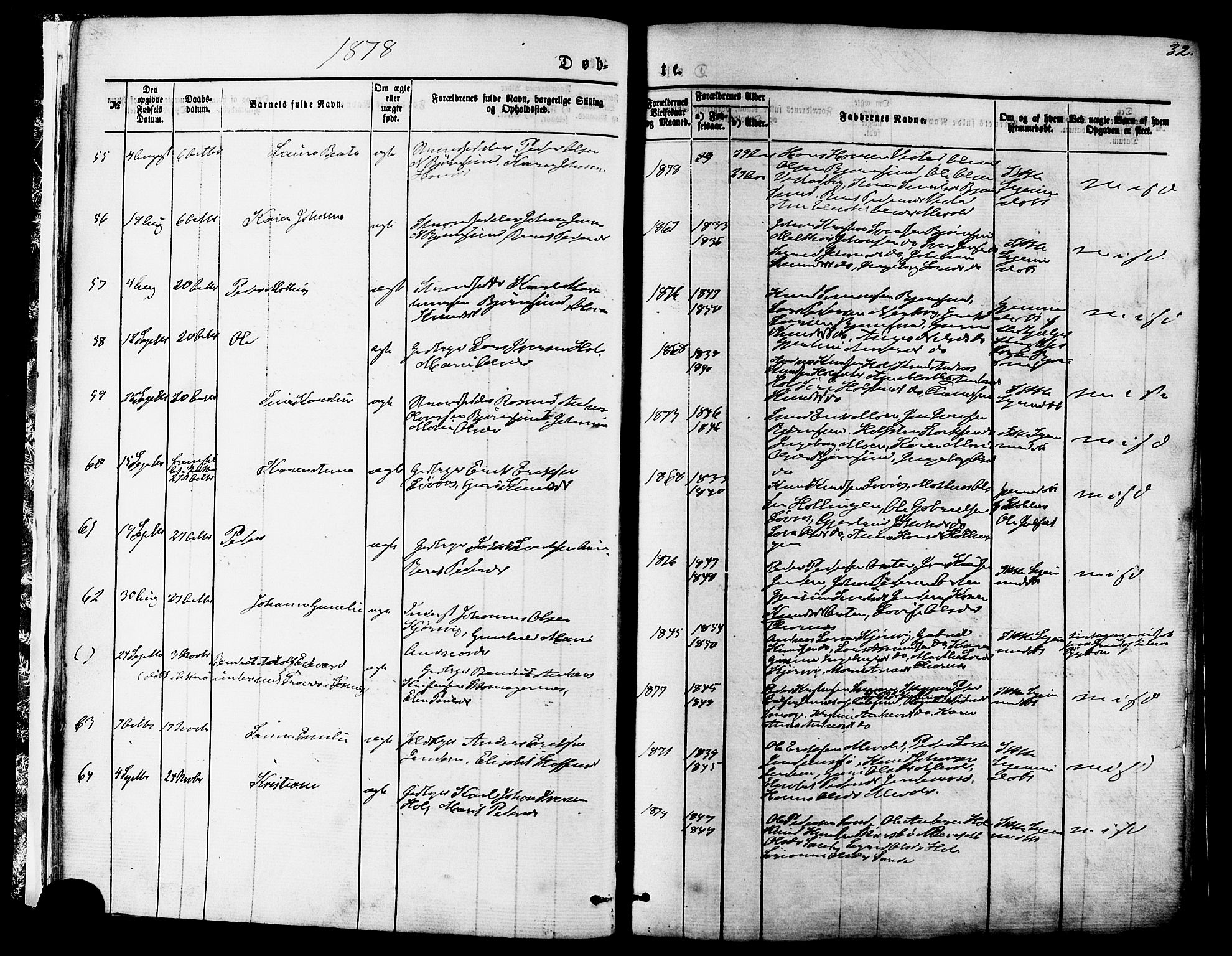 Ministerialprotokoller, klokkerbøker og fødselsregistre - Møre og Romsdal, AV/SAT-A-1454/565/L0749: Parish register (official) no. 565A03, 1871-1886, p. 32