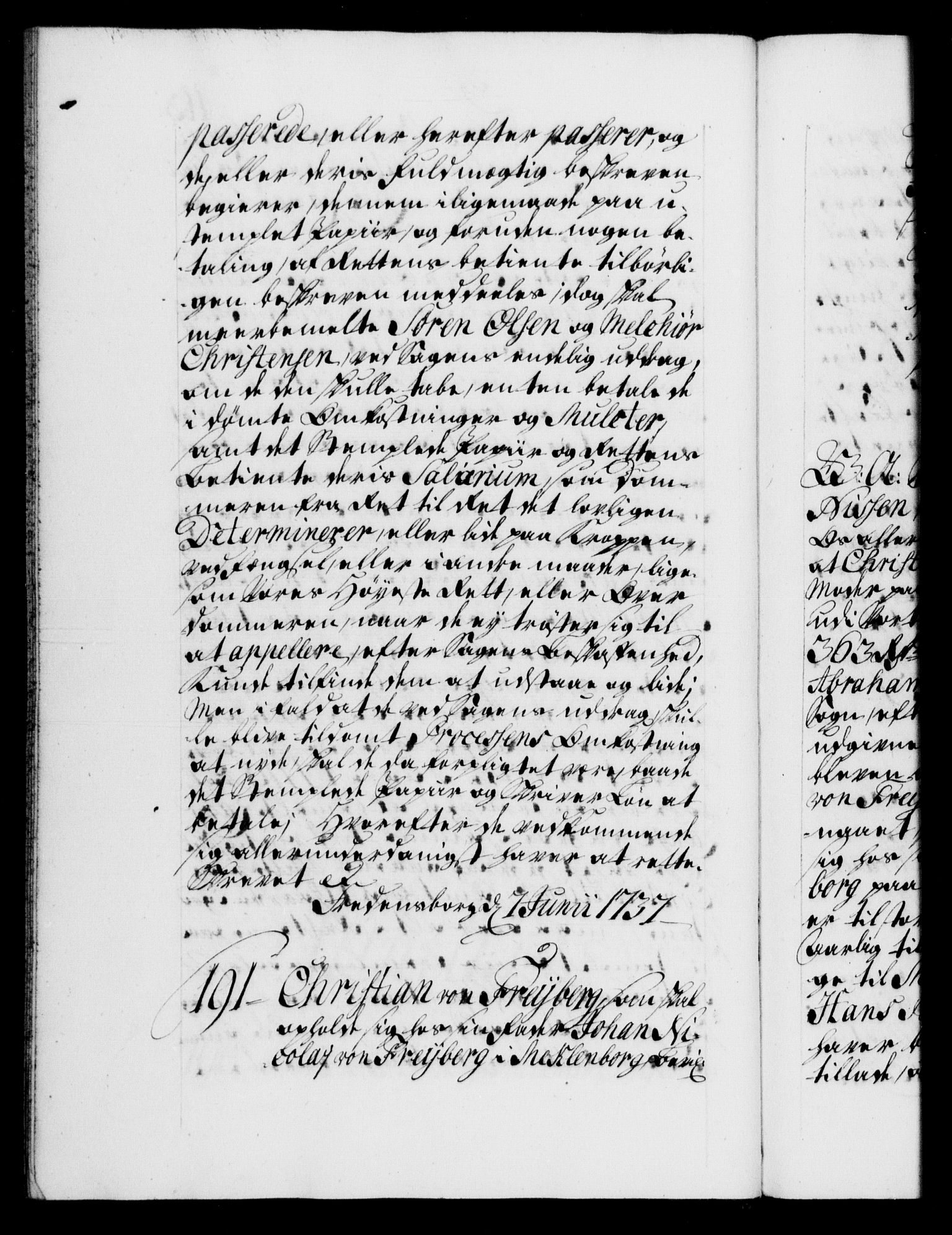 Danske Kanselli 1572-1799, AV/RA-EA-3023/F/Fc/Fca/Fcaa/L0030: Norske registre, 1737-1738, p. 113b