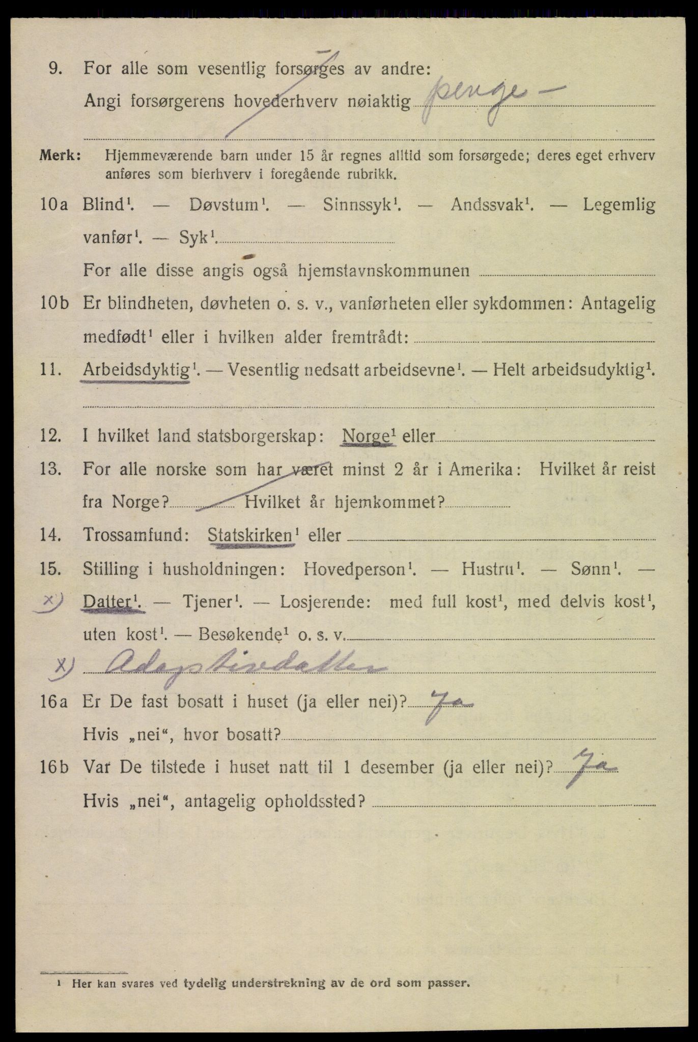 SAK, 1920 census for Mandal, 1920, p. 6988