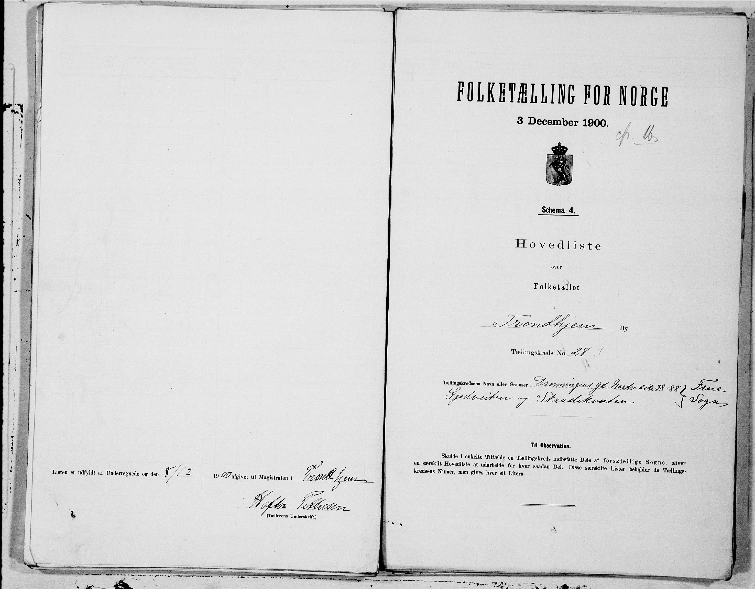 SAT, 1900 census for Trondheim, 1900, p. 55