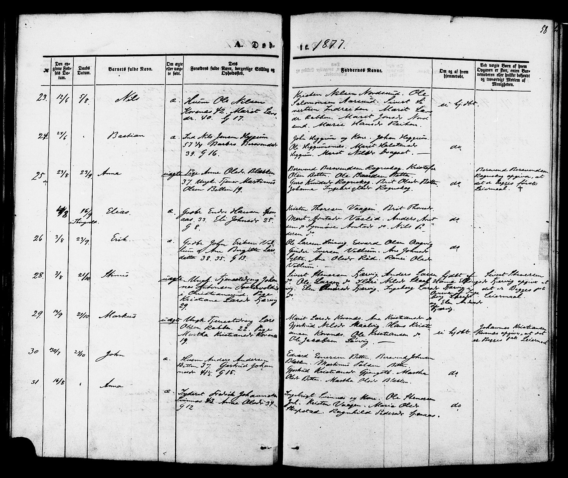 Ministerialprotokoller, klokkerbøker og fødselsregistre - Møre og Romsdal, AV/SAT-A-1454/576/L0884: Parish register (official) no. 576A02, 1865-1879, p. 58