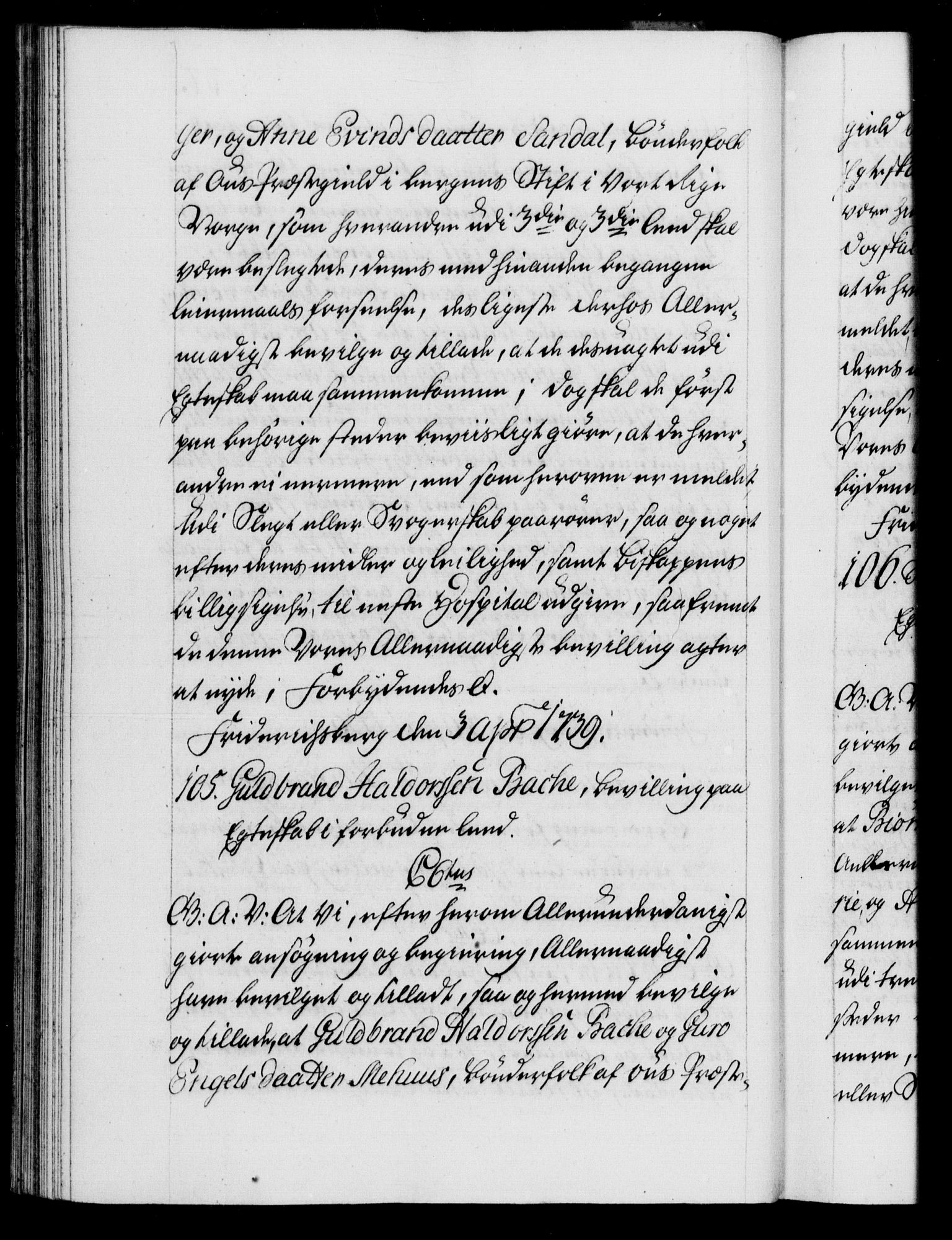 Danske Kanselli 1572-1799, AV/RA-EA-3023/F/Fc/Fca/Fcaa/L0031: Norske registre, 1739-1740, p. 77b