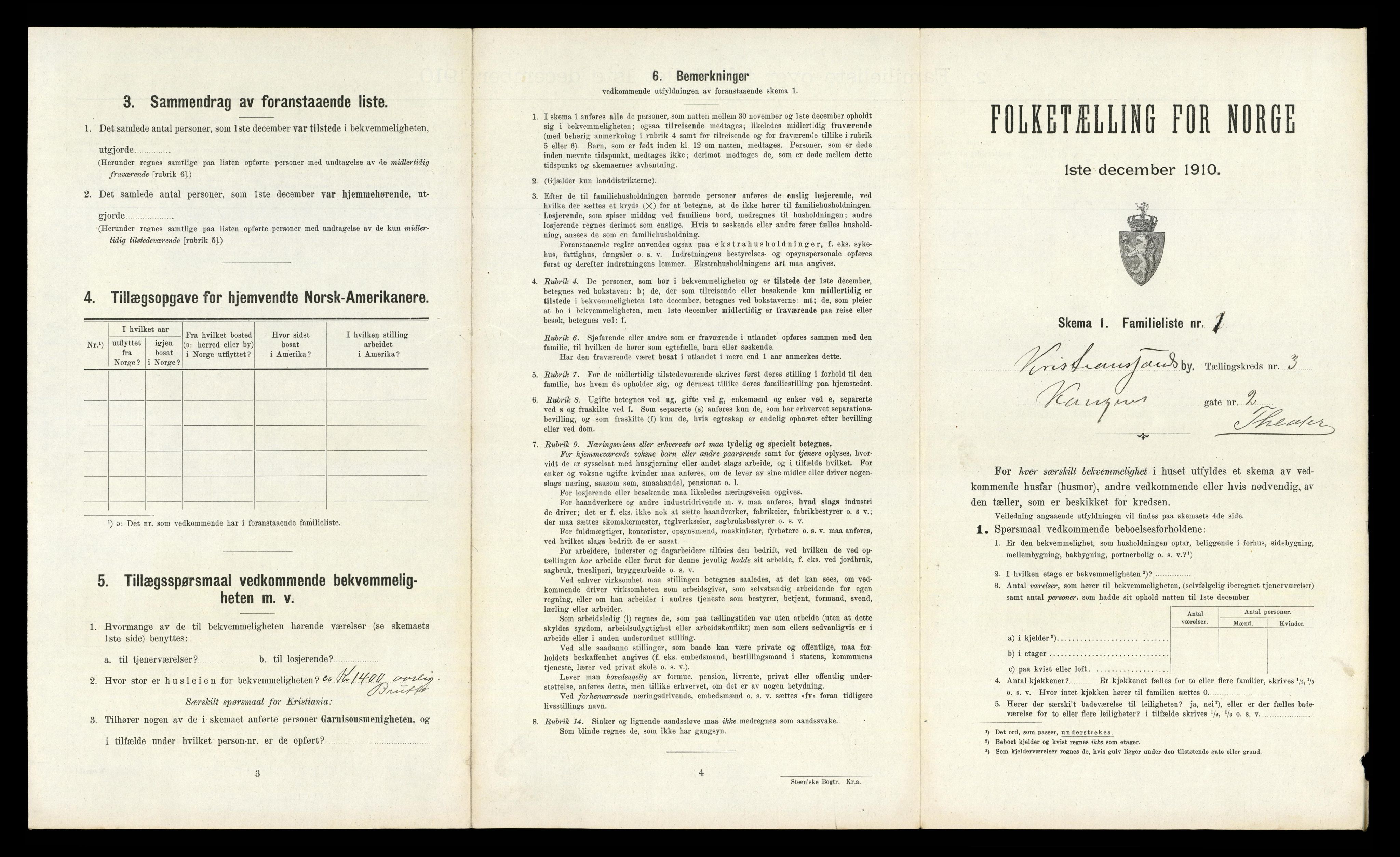 RA, 1910 census for Kristiansand, 1910, p. 582