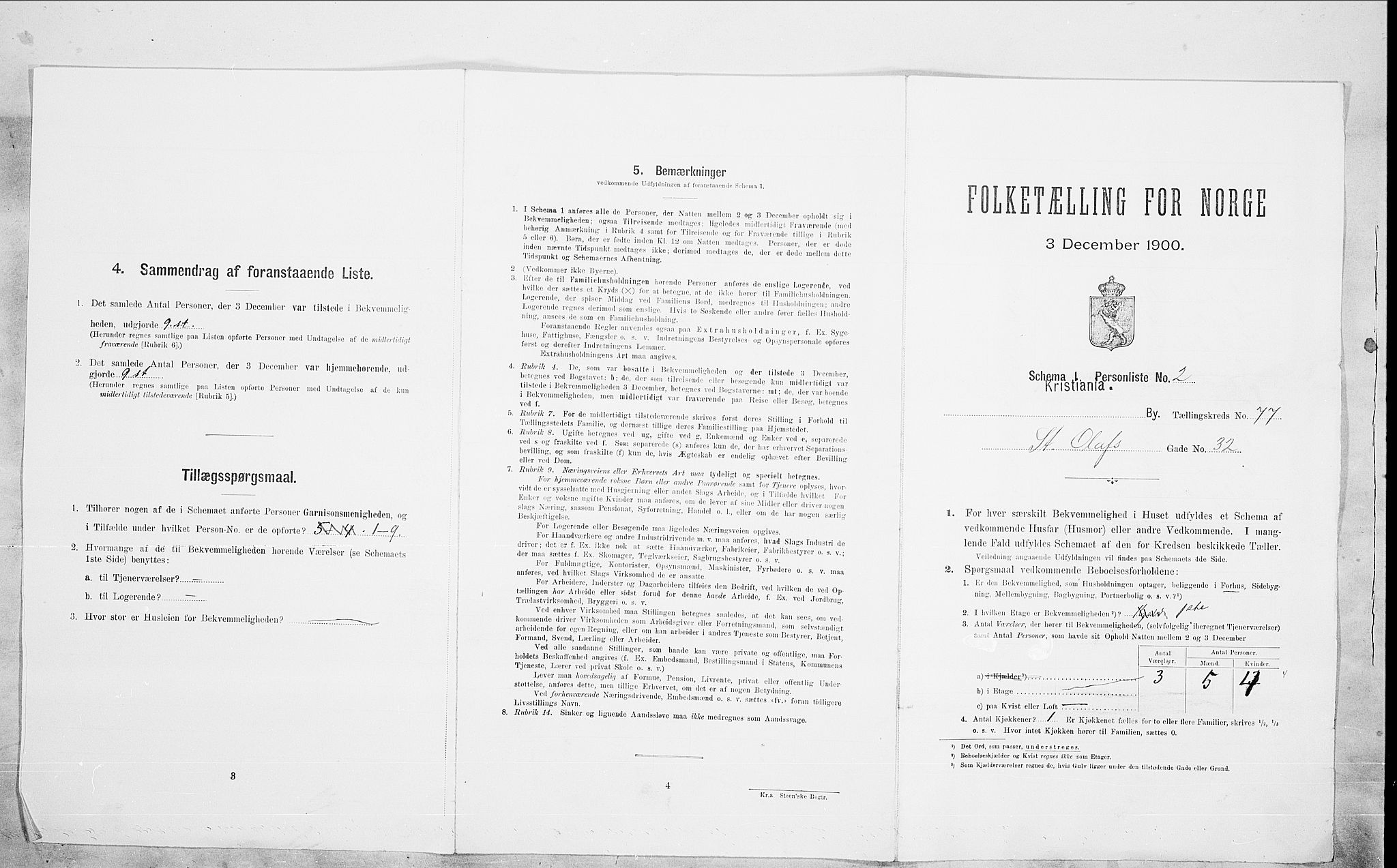 SAO, 1900 census for Kristiania, 1900, p. 90098