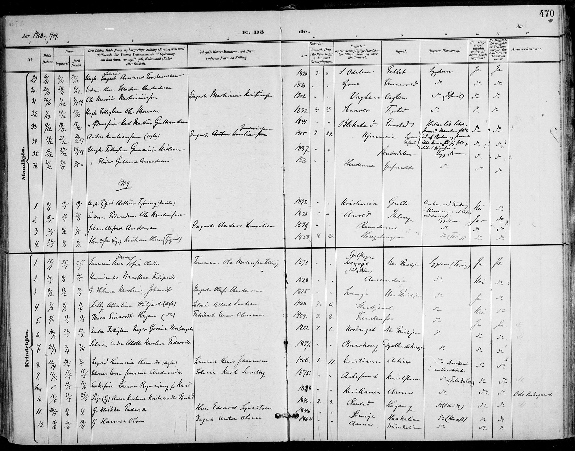 Nes prestekontor Kirkebøker, SAO/A-10410/F/Fa/L0011: Parish register (official) no. I 11, 1899-1918, p. 470