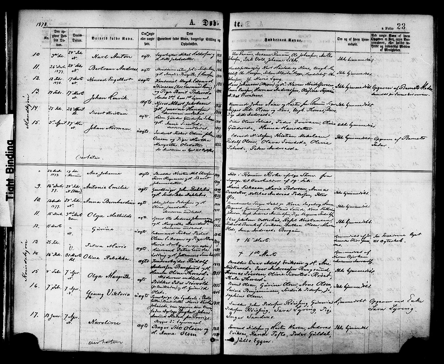 Ministerialprotokoller, klokkerbøker og fødselsregistre - Nord-Trøndelag, SAT/A-1458/768/L0572: Parish register (official) no. 768A07, 1874-1886, p. 23