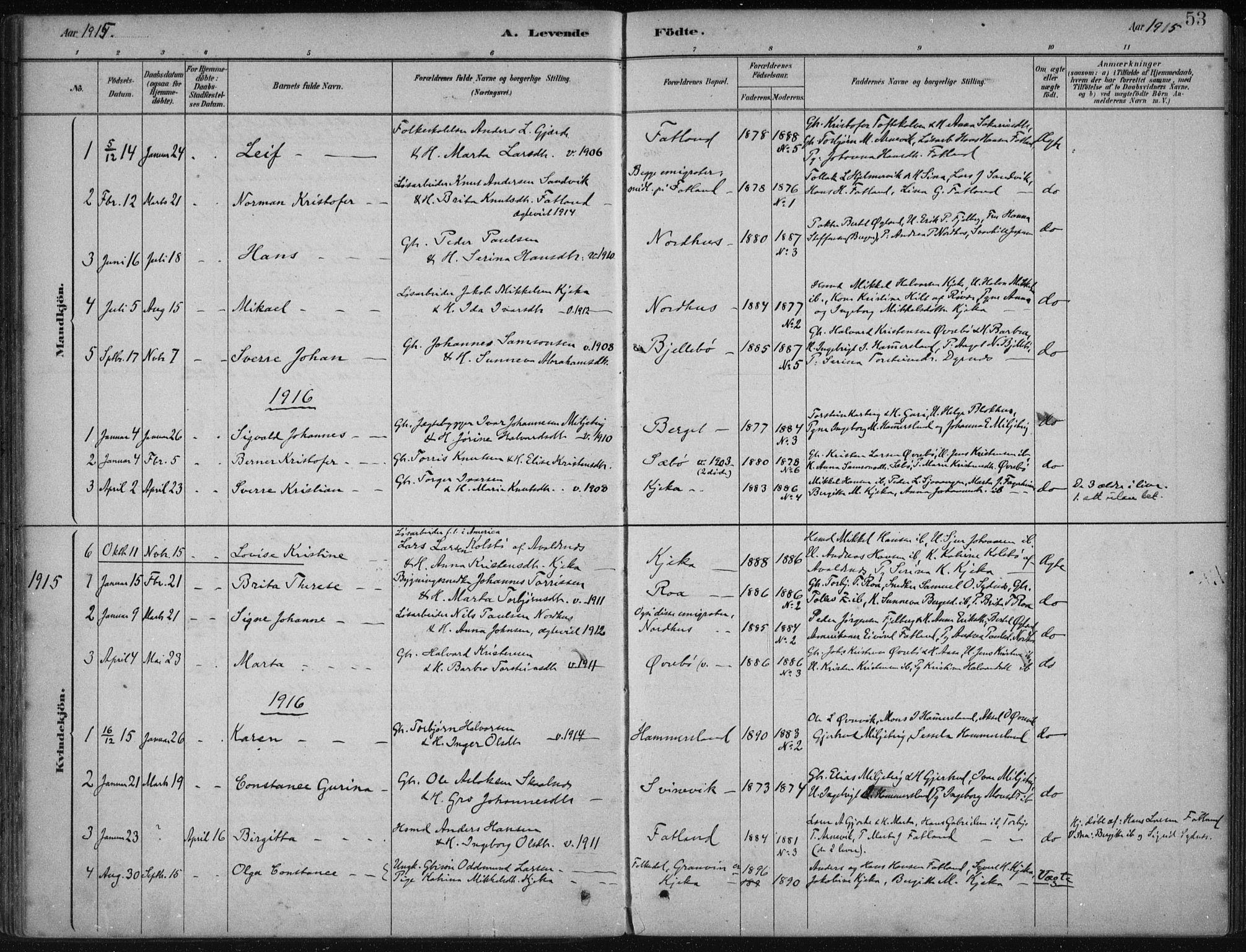 Fjelberg sokneprestembete, SAB/A-75201/H/Haa: Parish register (official) no. B  1, 1879-1919, p. 53