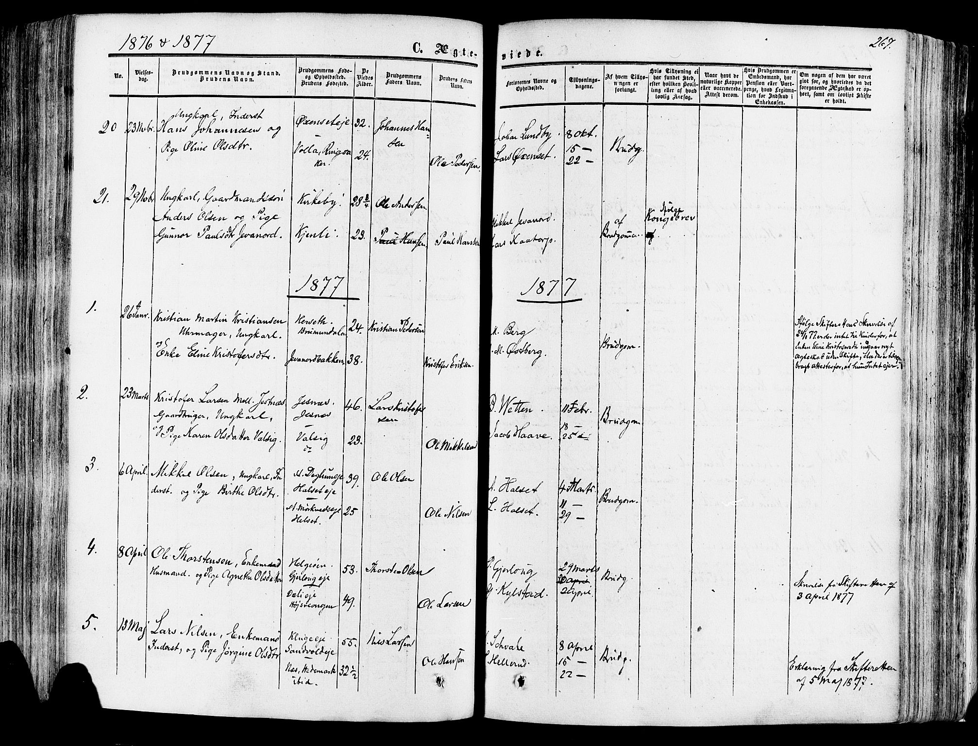 Vang prestekontor, Hedmark, AV/SAH-PREST-008/H/Ha/Haa/L0013: Parish register (official) no. 13, 1855-1879, p. 267