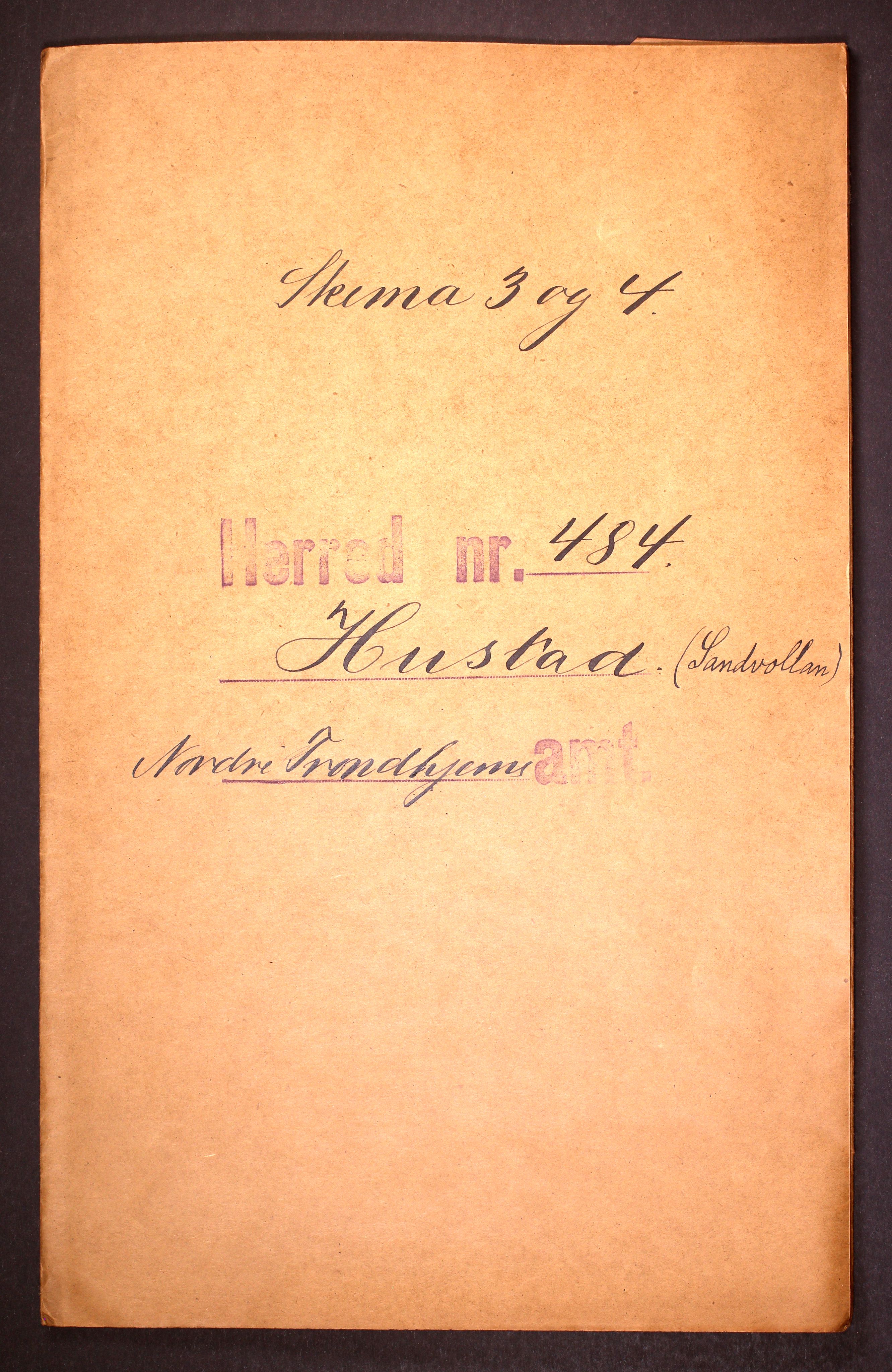 RA, 1910 census for Hustad (Sandvollan), 1910, p. 1