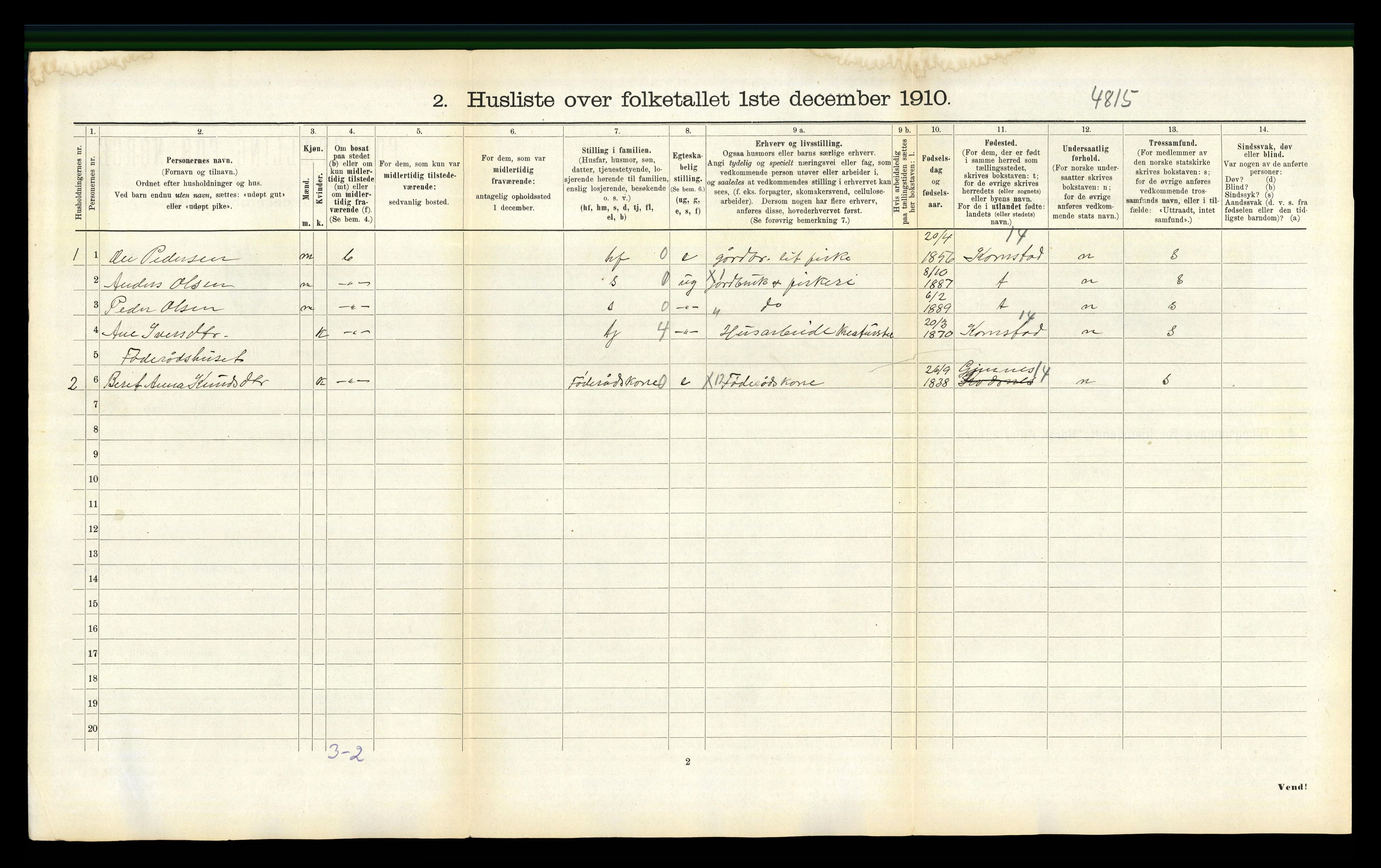 RA, 1910 census for Eide, 1910, p. 388