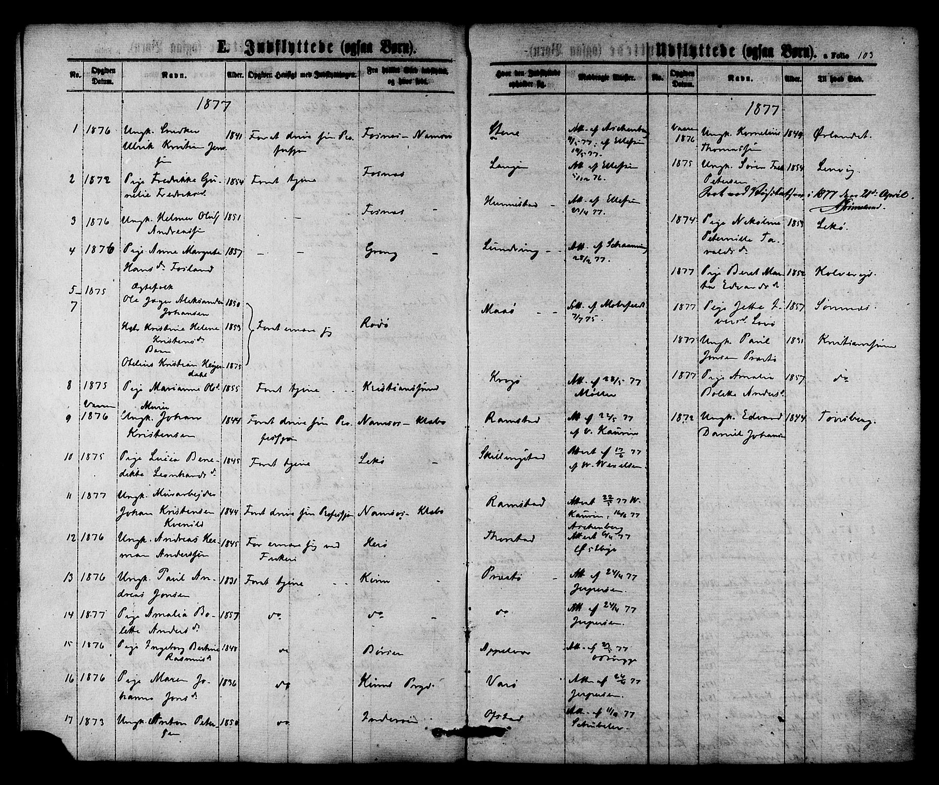 Ministerialprotokoller, klokkerbøker og fødselsregistre - Nord-Trøndelag, SAT/A-1458/784/L0671: Parish register (official) no. 784A06, 1876-1879, p. 103