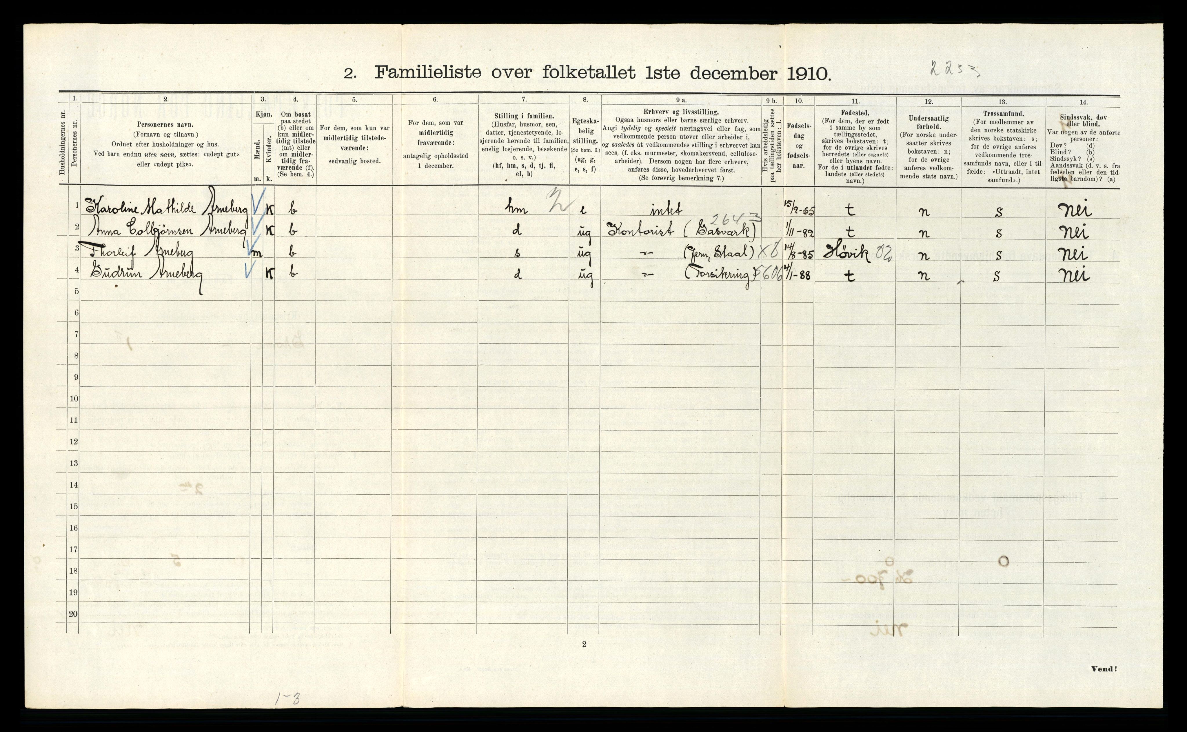 RA, 1910 census for Kristiania, 1910, p. 31386