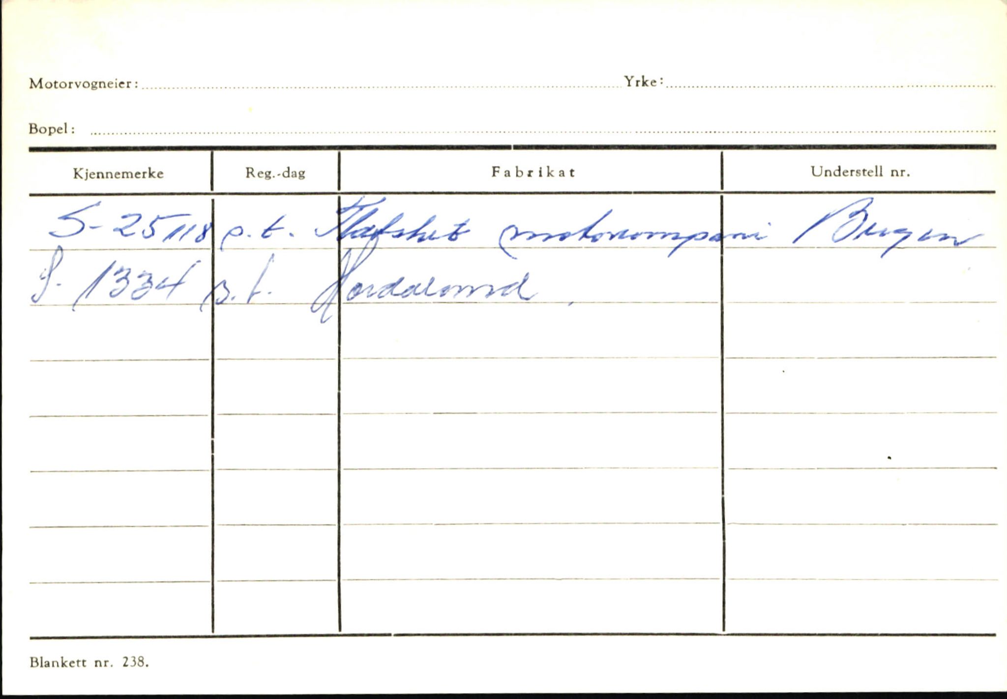 Statens vegvesen, Sogn og Fjordane vegkontor, SAB/A-5301/4/F/L0145: Registerkort Vågsøy S-Å. Årdal I-P, 1945-1975, p. 2200