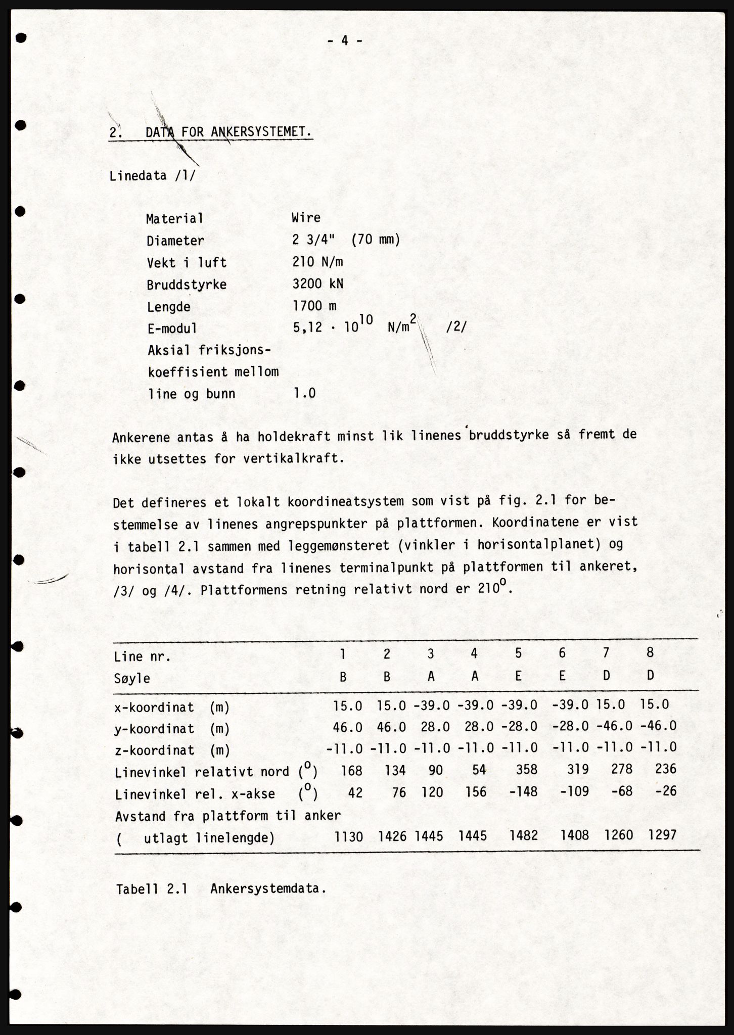 Justisdepartementet, Granskningskommisjonen ved Alexander Kielland-ulykken 27.3.1980, AV/RA-S-1165/D/L0021: V Forankring (Doku.liste + V1-V3 av 3)/W Materialundersøkelser (Doku.liste + W1-W10 av 10 - W9 eske 26), 1980-1981, p. 9