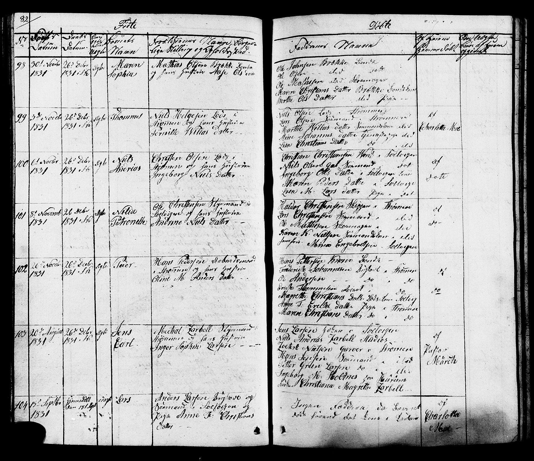 Hurum kirkebøker, AV/SAKO-A-229/G/Ga/L0002: Parish register (copy) no. I 2, 1827-1857, p. 82