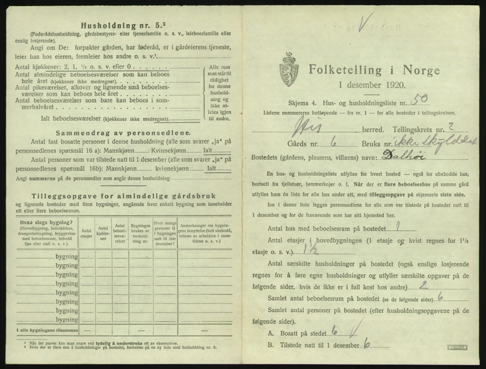 SAK, 1920 census for Hisøy, 1920, p. 654