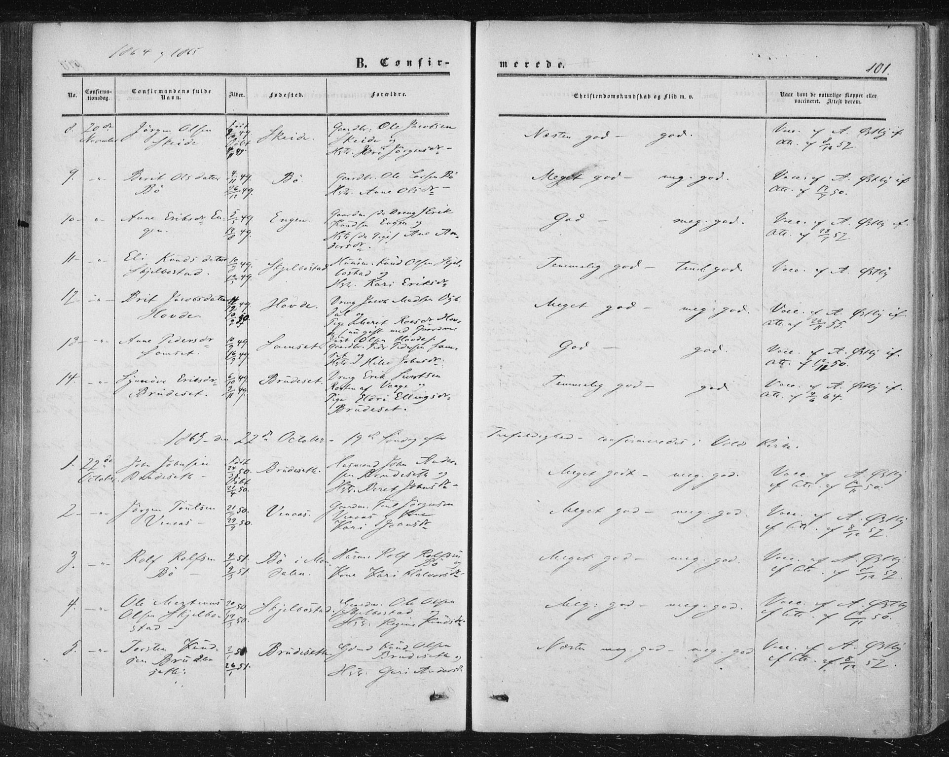 Ministerialprotokoller, klokkerbøker og fødselsregistre - Møre og Romsdal, AV/SAT-A-1454/543/L0562: Parish register (official) no. 543A02, 1854-1884, p. 101