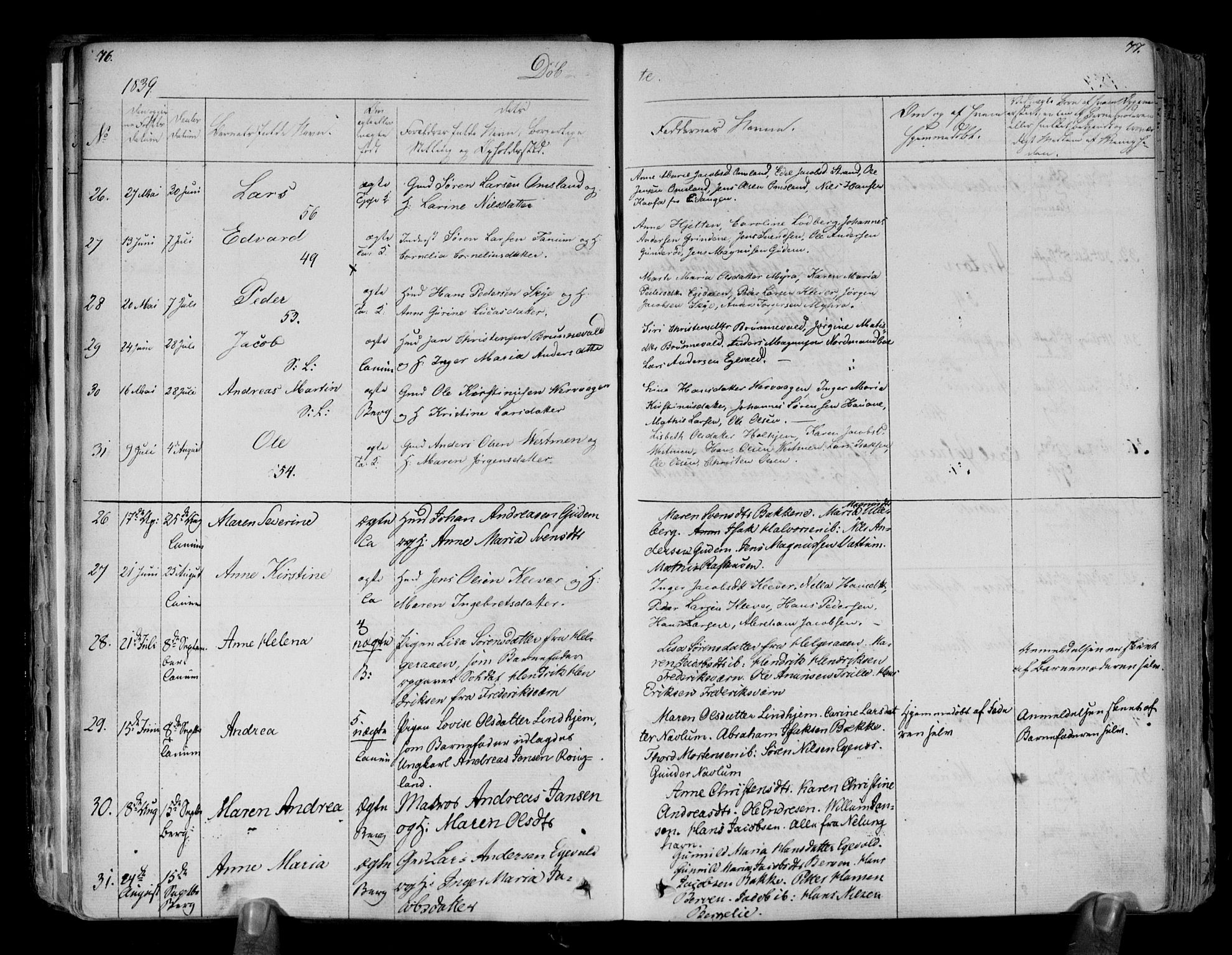 Brunlanes kirkebøker, SAKO/A-342/F/Fa/L0003: Parish register (official) no. I 3, 1834-1845, p. 76-77