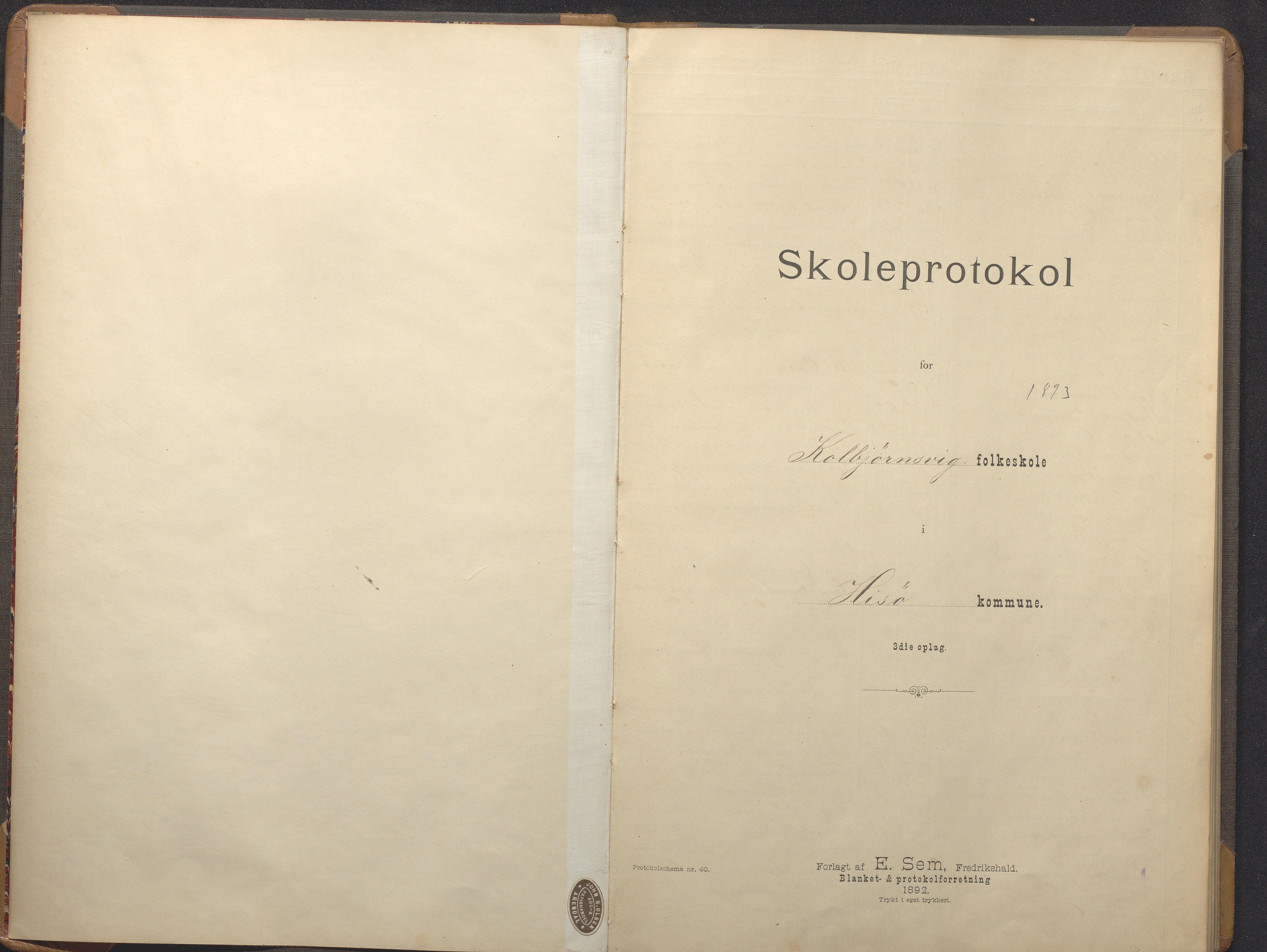 Hisøy kommune frem til 1991, AAKS/KA0922-PK/32/L0014: Skoleprotokoll, 1893-1909