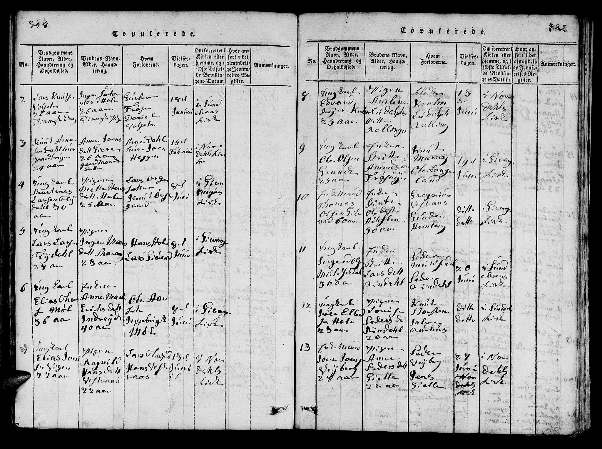 Ministerialprotokoller, klokkerbøker og fødselsregistre - Møre og Romsdal, SAT/A-1454/519/L0246: Parish register (official) no. 519A05, 1817-1834, p. 398-399