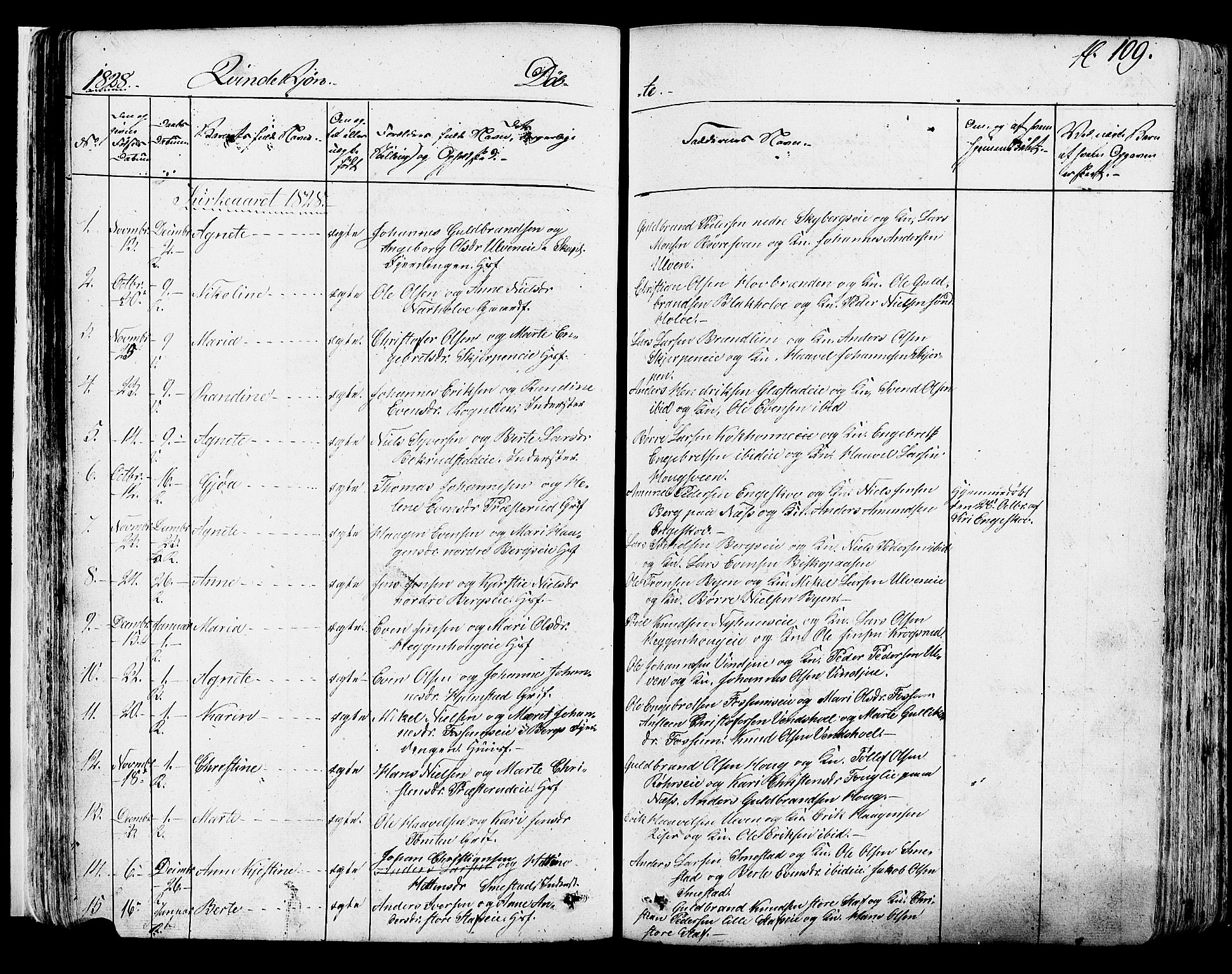 Ringsaker prestekontor, AV/SAH-PREST-014/K/Ka/L0007: Parish register (official) no. 7A, 1826-1837, p. 109